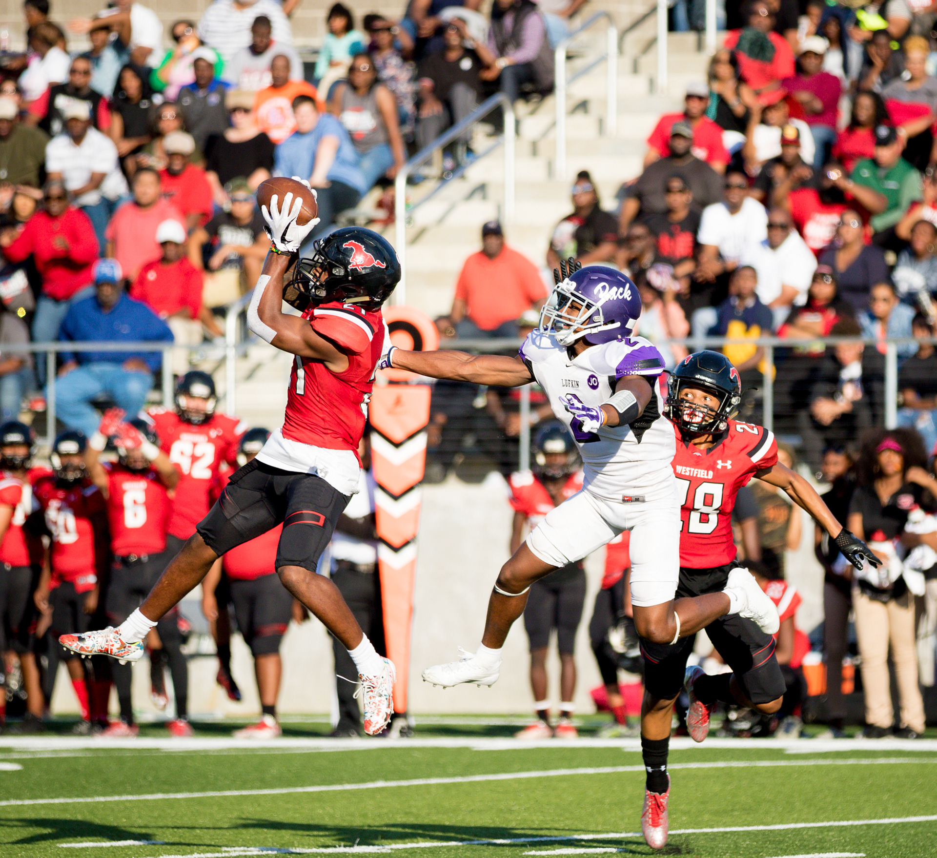 The Lufkin Panthers advance to the fourth round of the playoffs after their 14-11 win over Spring Westfield in the regional round of the Class 6A, Division II playoffs Saturday afternoon, December 2, 2017, at Texan Drive Stadium in New Caney.