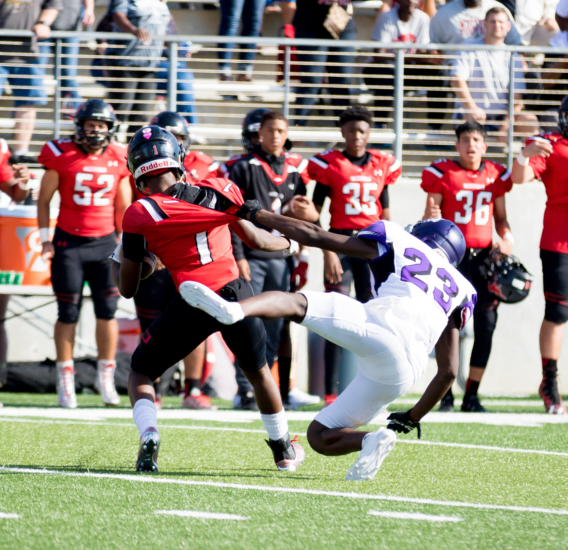 The Lufkin Panthers advance to the fourth round of the playoffs after their 14-11 win over Spring Westfield in the regional round of the Class 6A, Division II playoffs Saturday afternoon, December 2, 2017, at Texan Drive Stadium in New Caney.