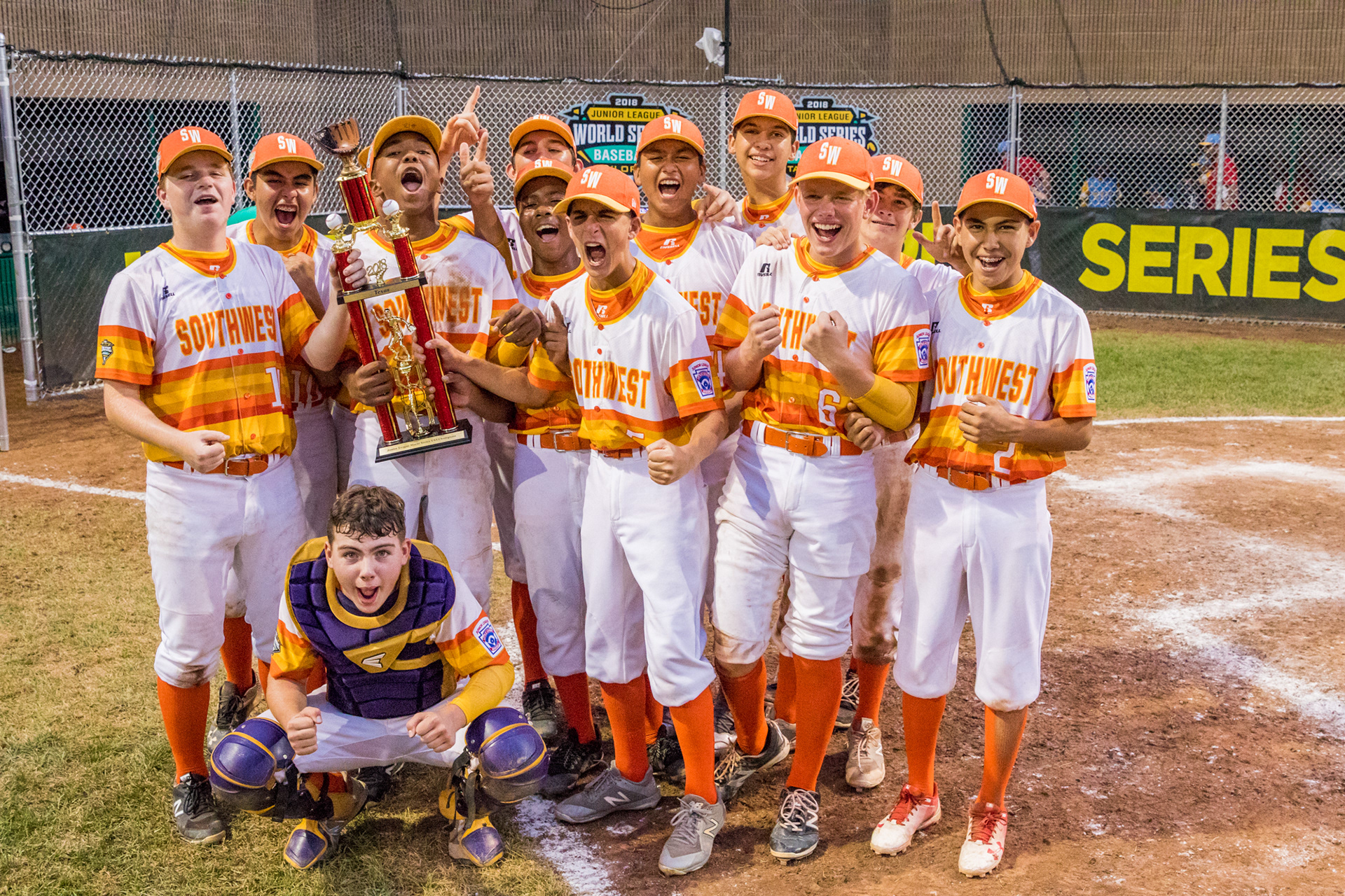 The Lufkin Junior League All-Stars are the best in the US following their victory over California in the Junior League World Series US Championship game Saturday night, August 18, 2018, at Heritage Park in Taylor, Michigan. 