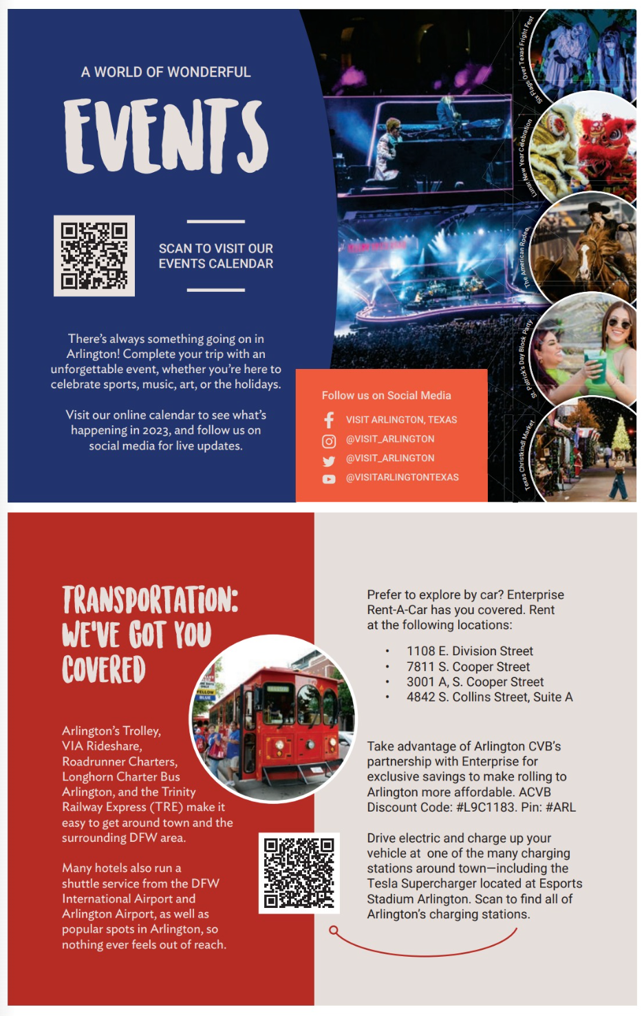 Designed the Events and Transportation house ads featured on page 7.