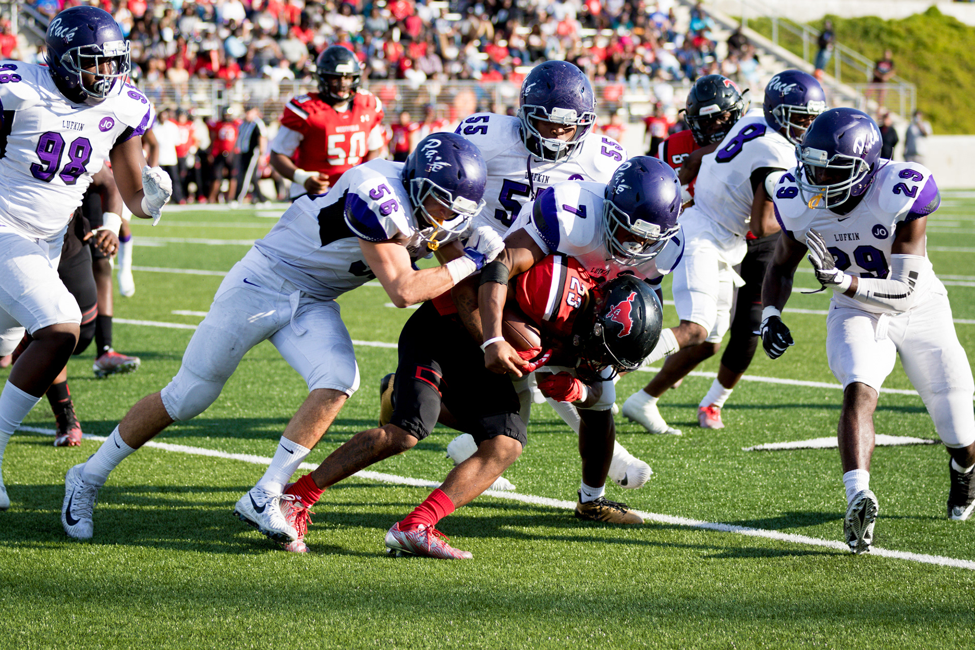 The Lufkin Panthers advance to the fourth round of the playoffs after their 14-11 win over Spring Westfield in the regional round of the Class 6A, Division II playoffs Saturday afternoon, December 2, 2017, at Texan Drive Stadium in New Caney.