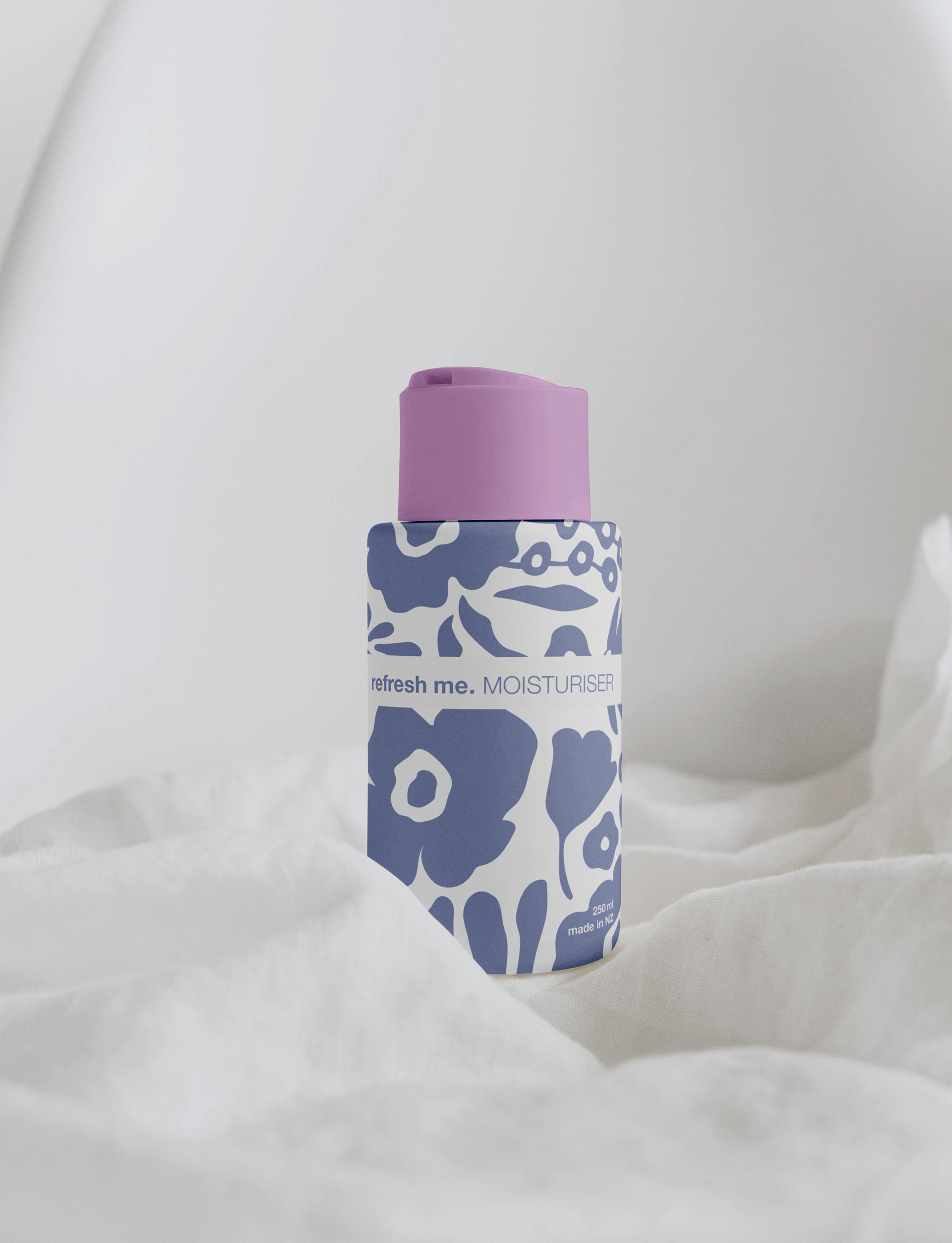 Floral packaging illustration by Laura Fisher, featuring a minimal, playful pattern designed for versatile product applications