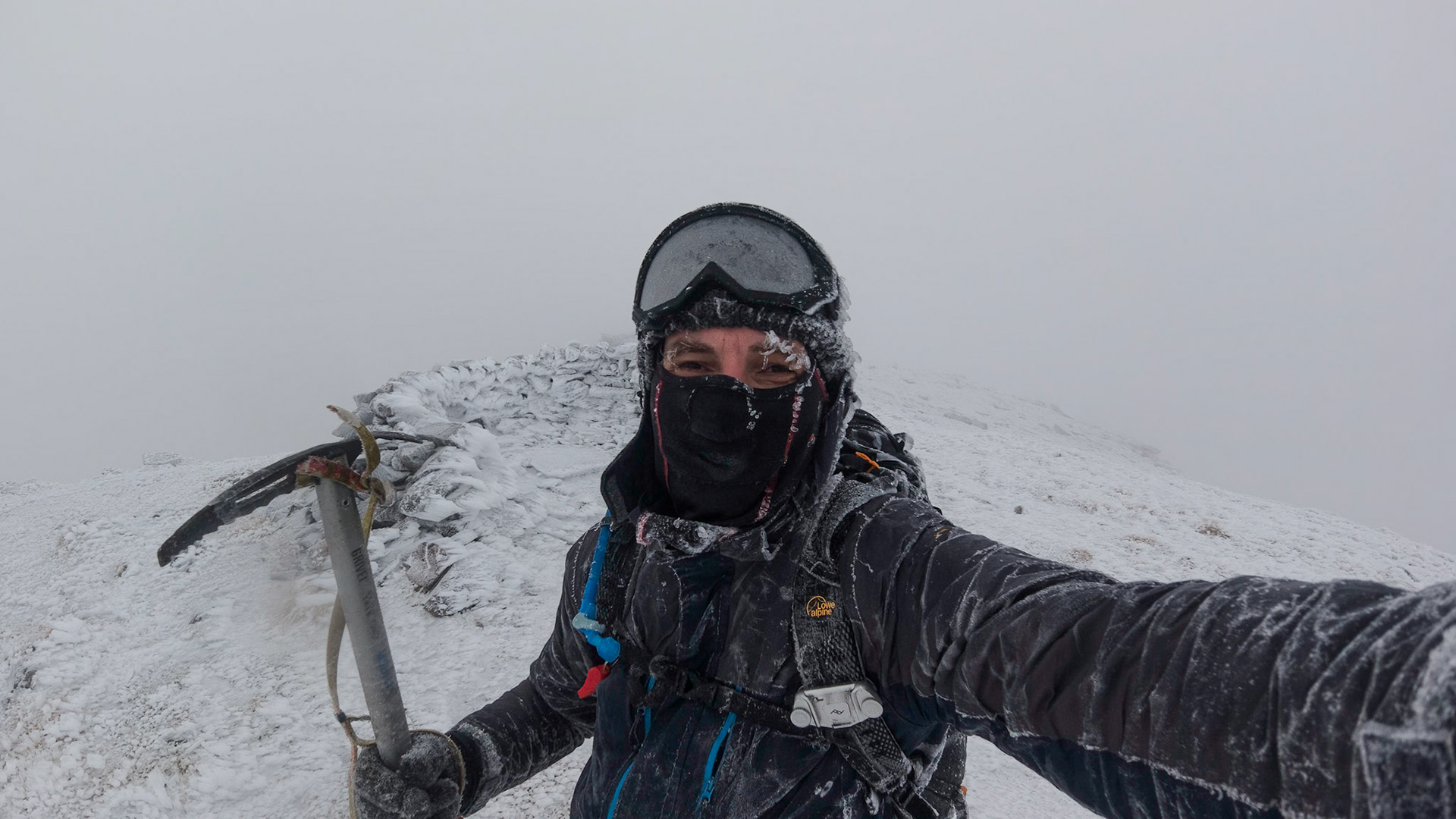 Freezing condition at Conival summit as you can see with -20C high wind child effect ;-)