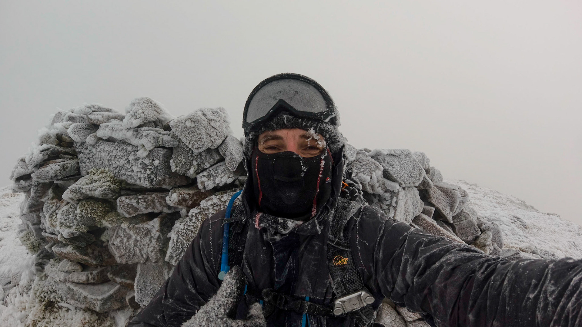Freezing condition at Conival summit as you can see with -20C high wind child effect ;-)