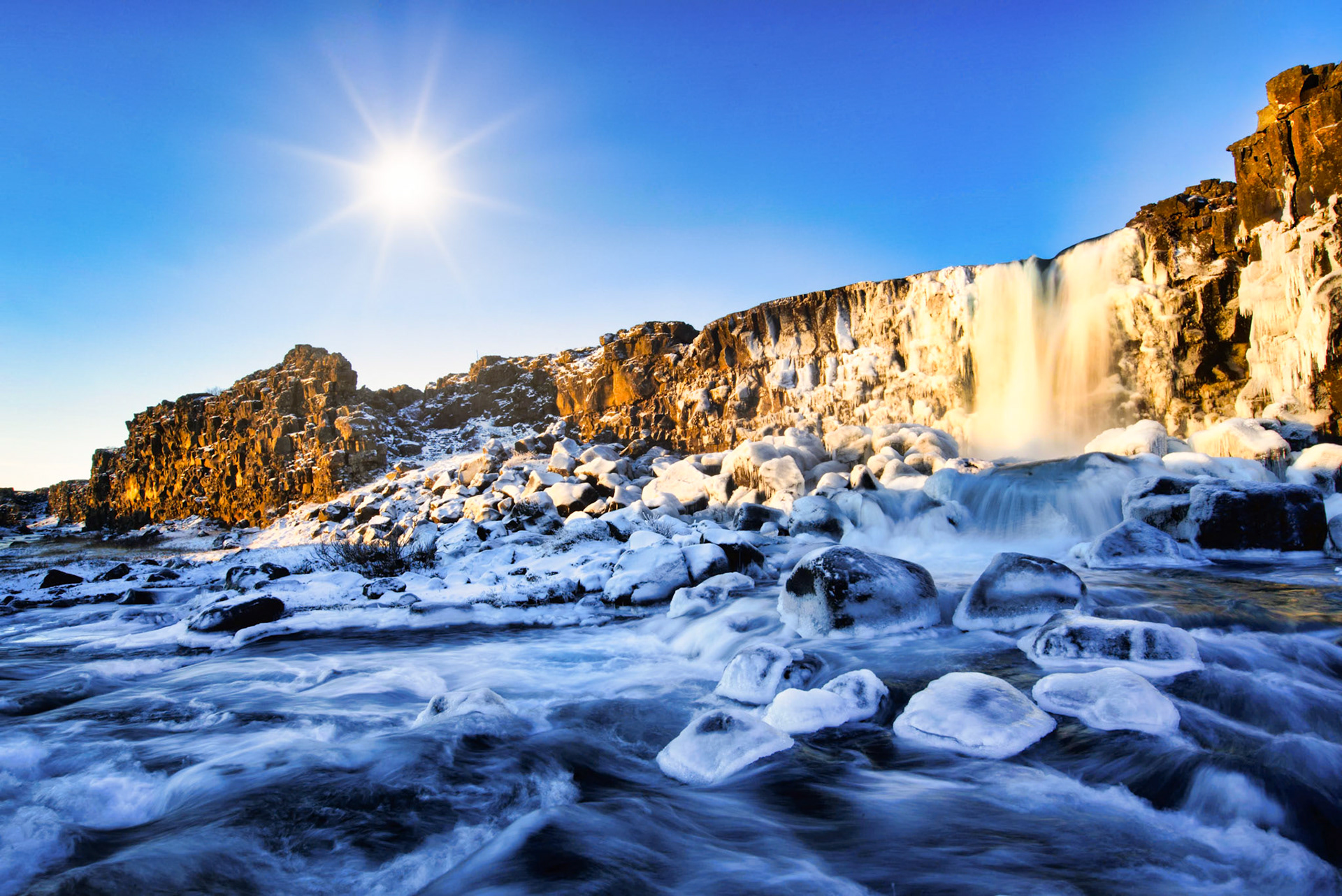 Parc National de Thingvellir : cascade Öxararfoss