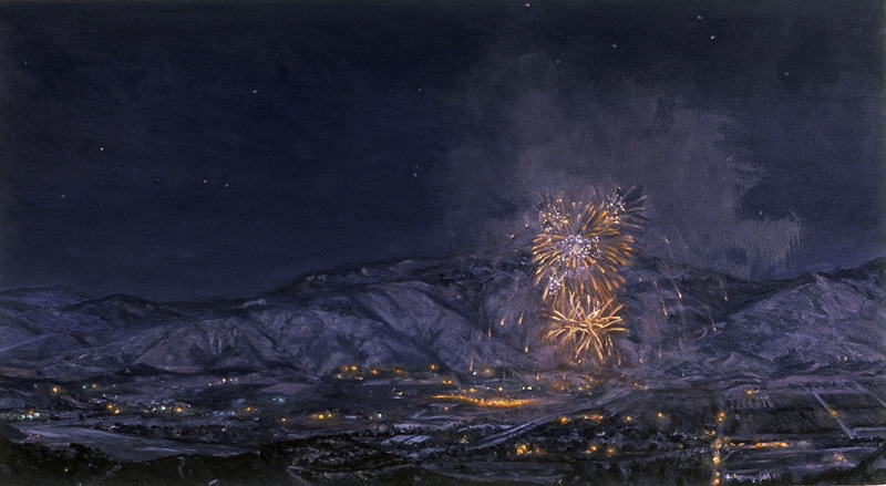 July 2003, oil on canvas, 18in x 33in