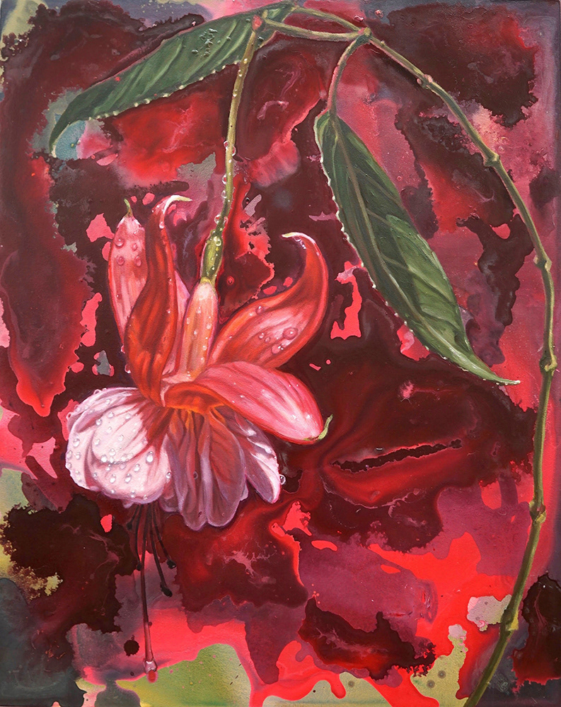 Hum, 30x24, 2017 (Fuchsia)