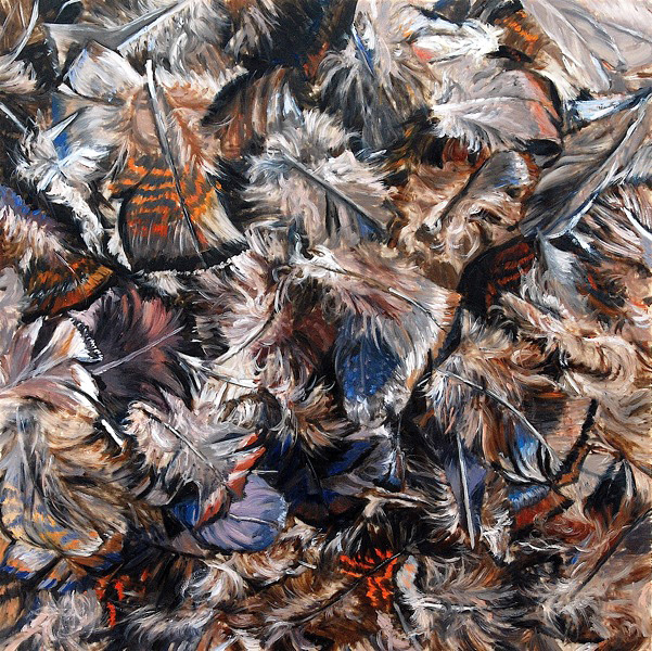 Two hundred and thirty-three Turkey, oil on marble, 12"x12", 2013