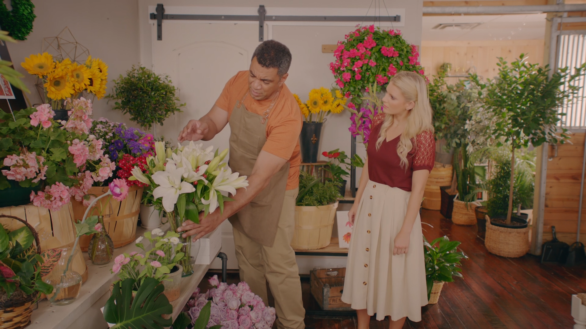 Designed and Decorated Flower shop on location for Destination Heaven