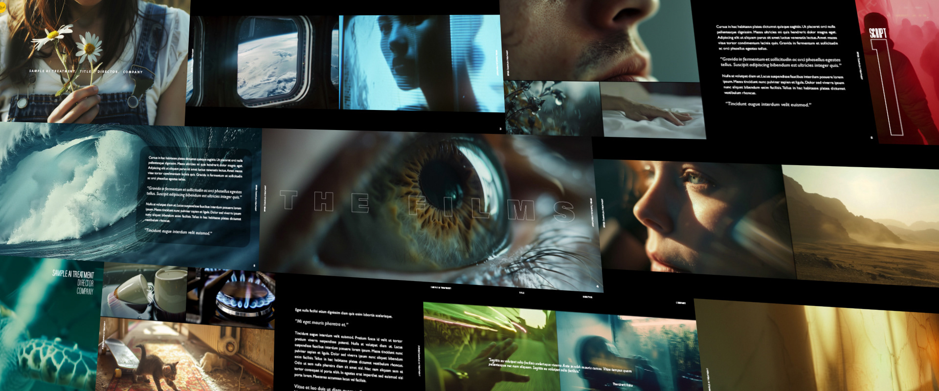 PITCH IS A CREATIVE COLLECTIVE, SPECIALISING IN TREATMENT WRITING, IMAGE RESEARCH, AI, AND GRAPHIC DESIGN FOR ADVERTISING, FILM AND TV.