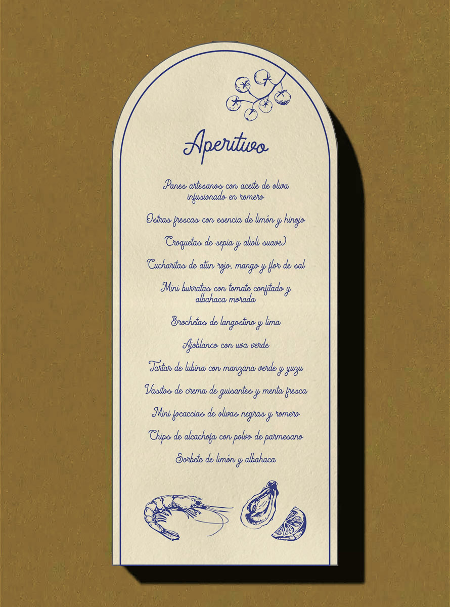 Invitaciones y menús de boda personalizados con ilustraciones