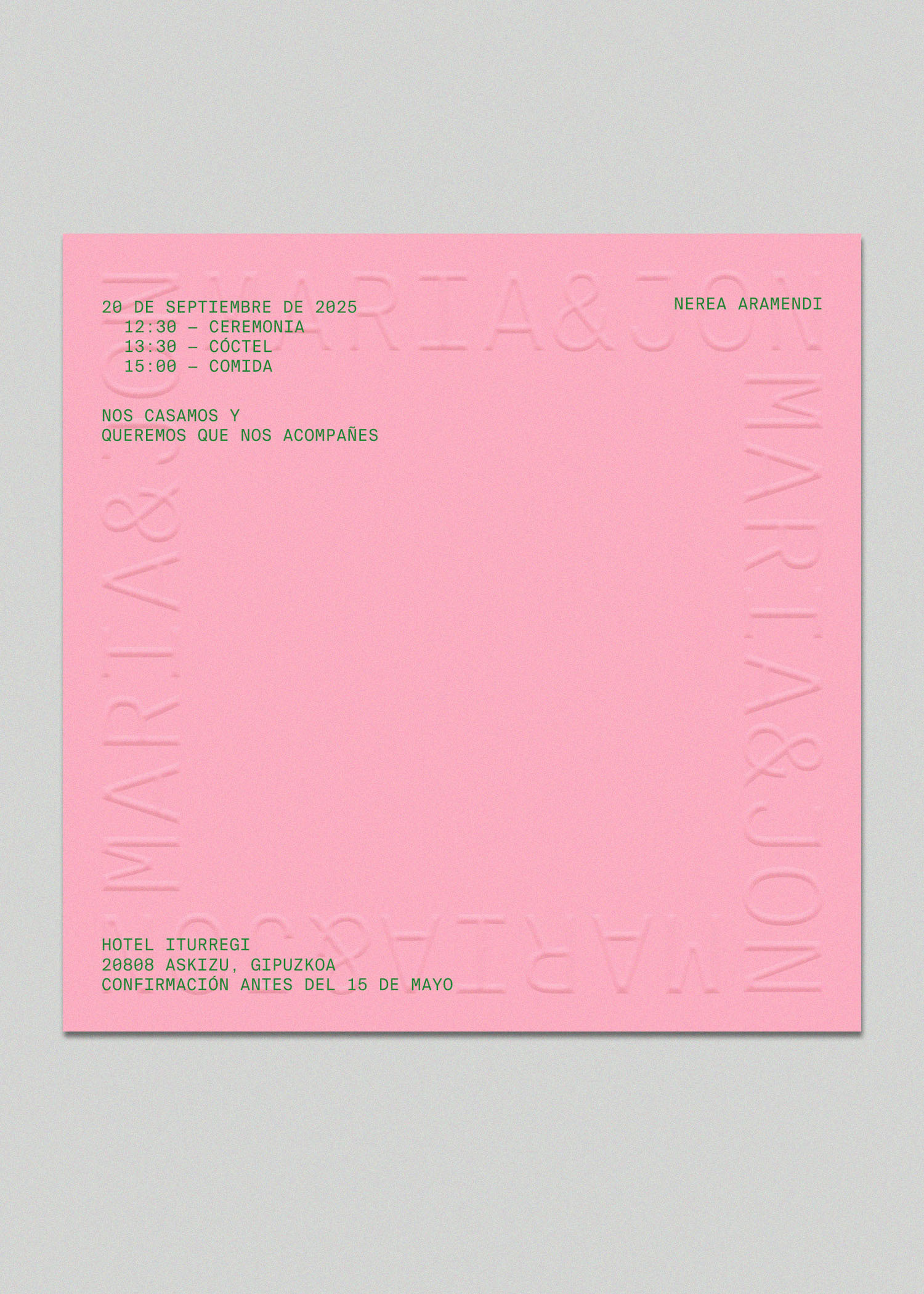 Contemporary, minimal and artistic invitation , wedding stationery