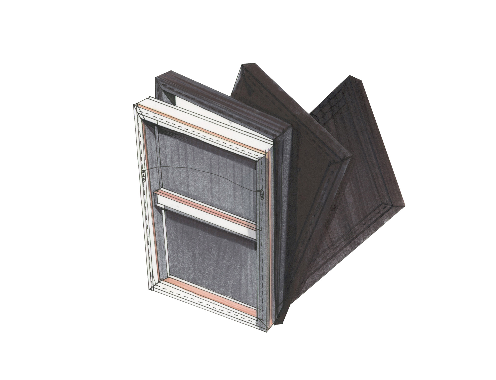 ink and graphite collage on translucent vellum, 8.5 x 11 in / 22 x 28 cm