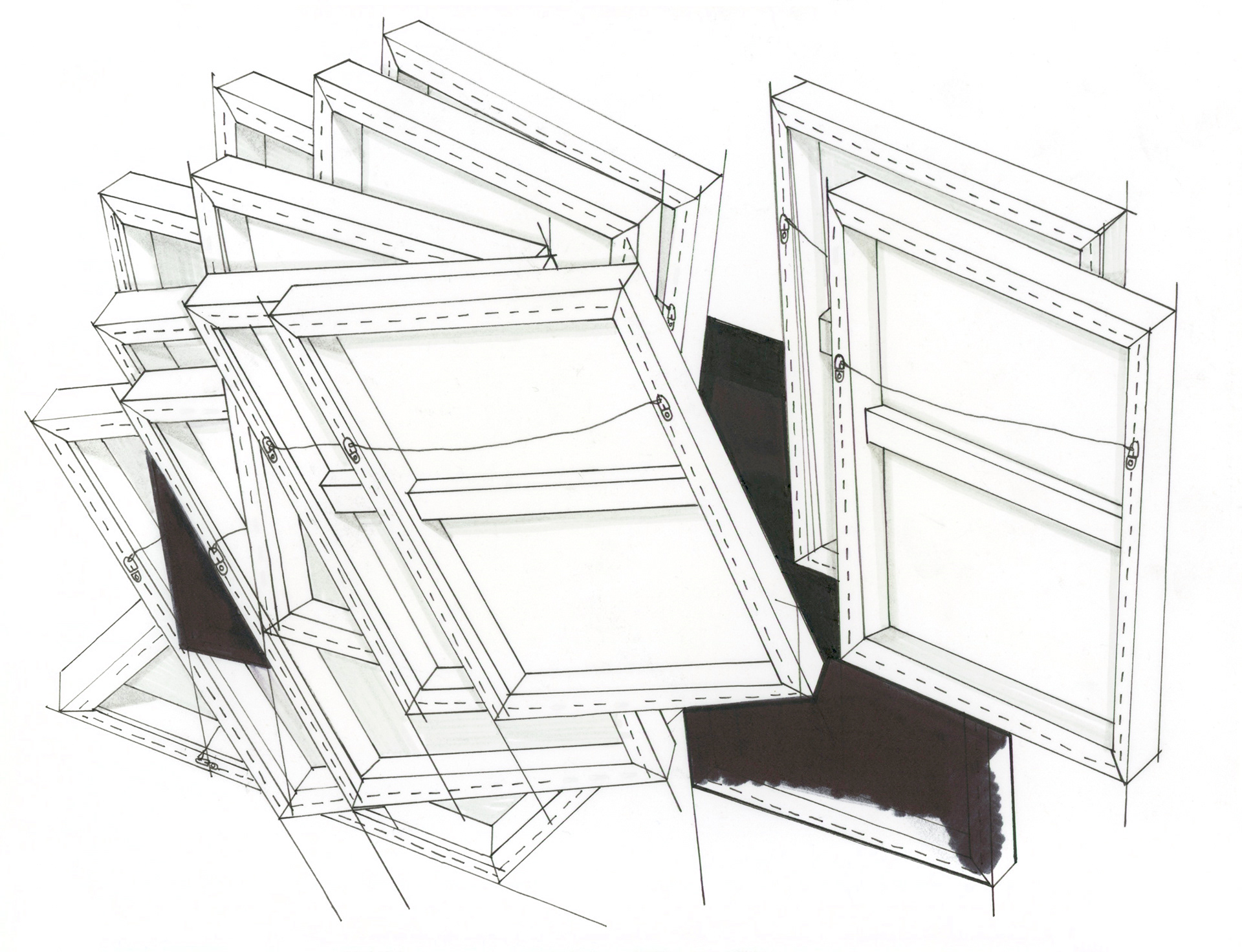 ink and graphite on translucent vellum, 8.5 x 11 in / 22 x 28 cm