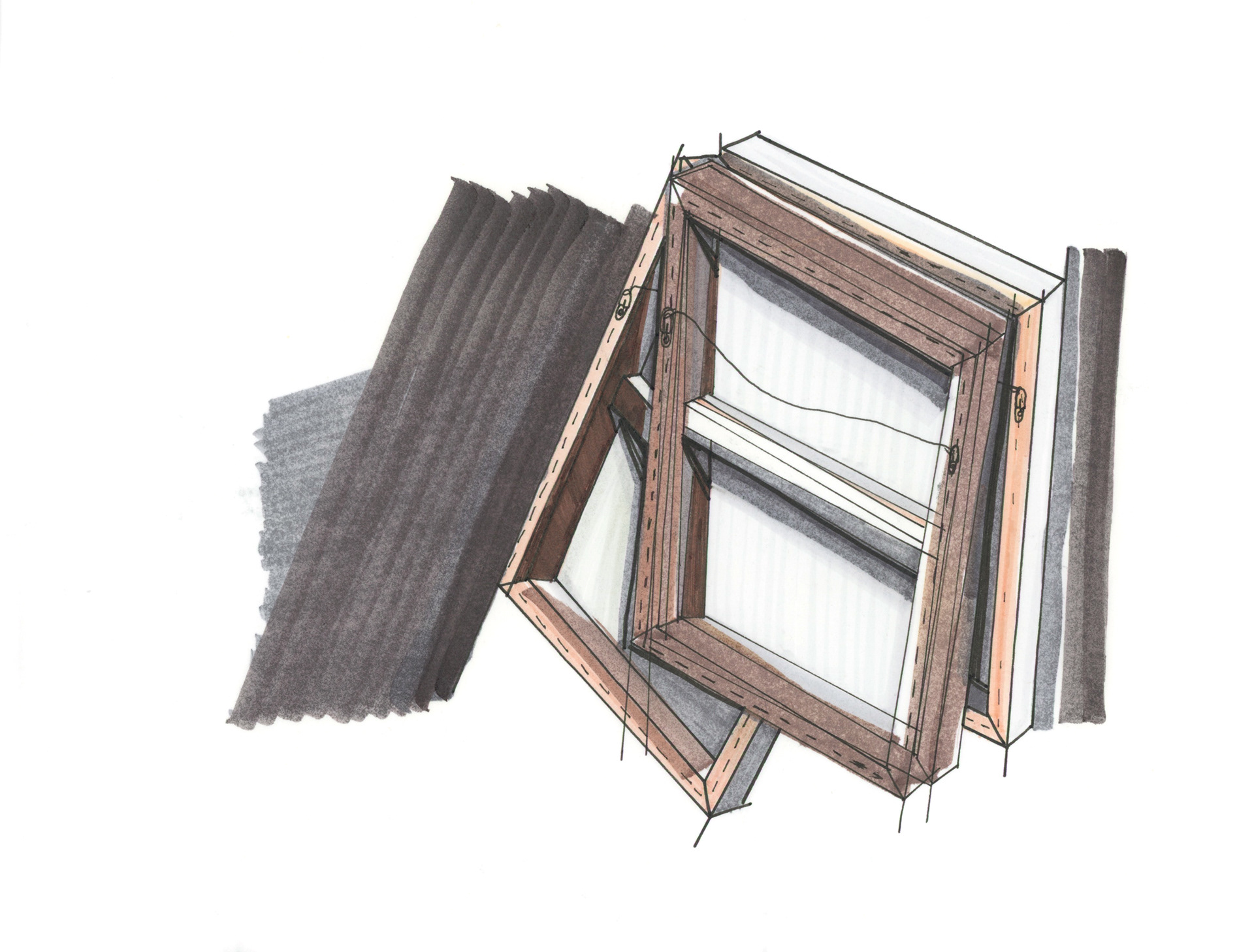 ink and graphite on translucent vellum, 8.5 x 11 in / 22 x 28 cm