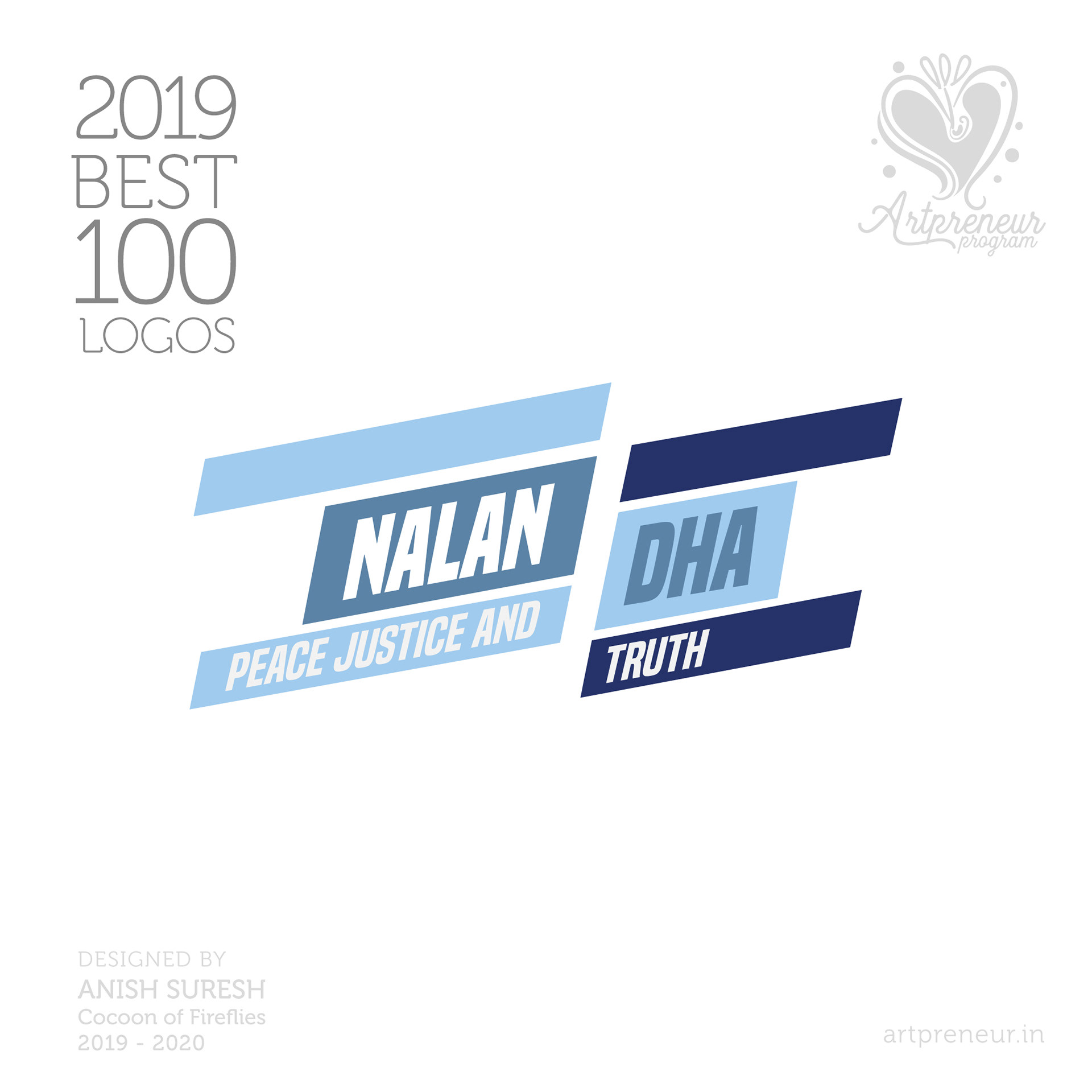 100 best logos of Atma Studios 2019: Nalandha peace justice and truth logo