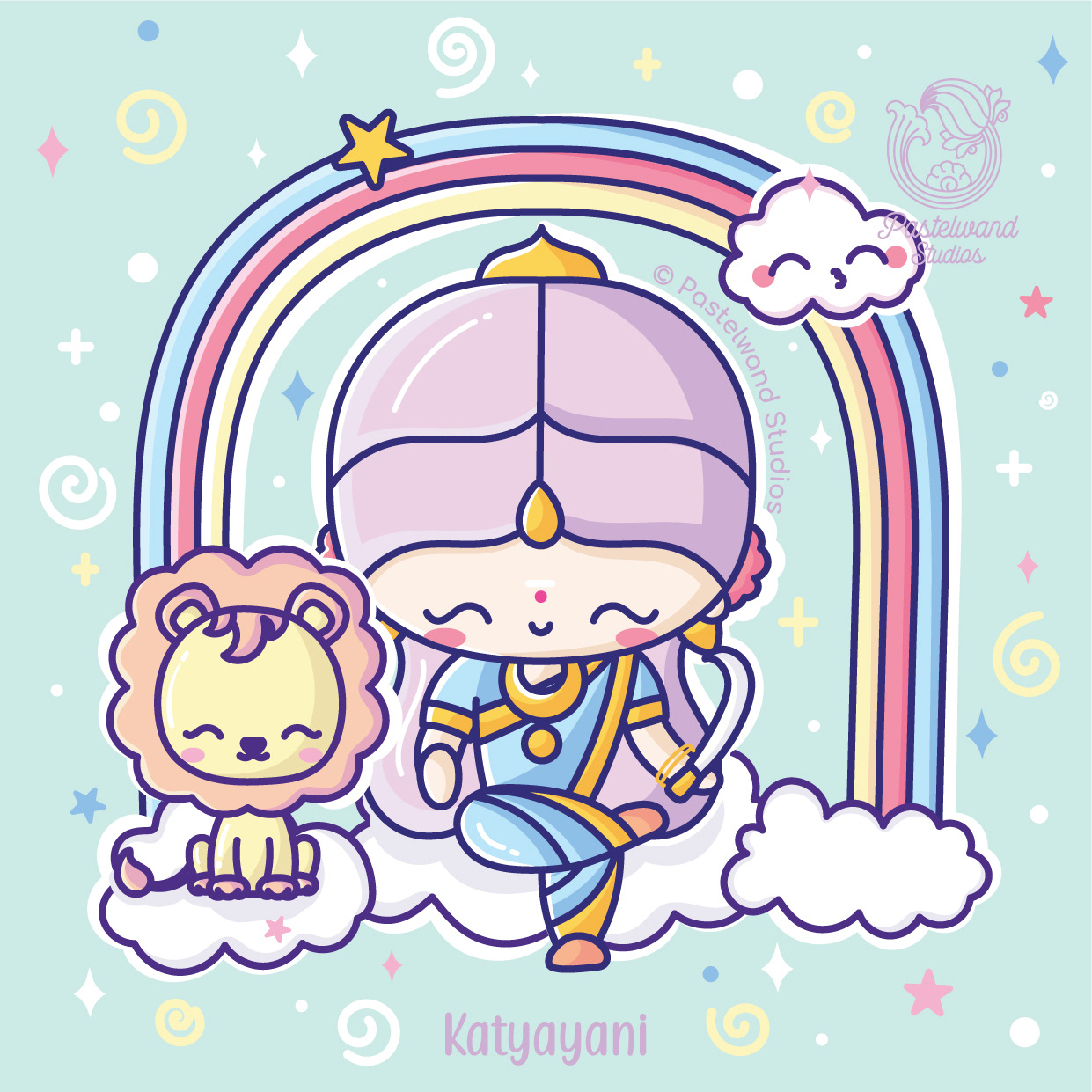 Navadurga kawaii series: #6 Goddess Katyayani