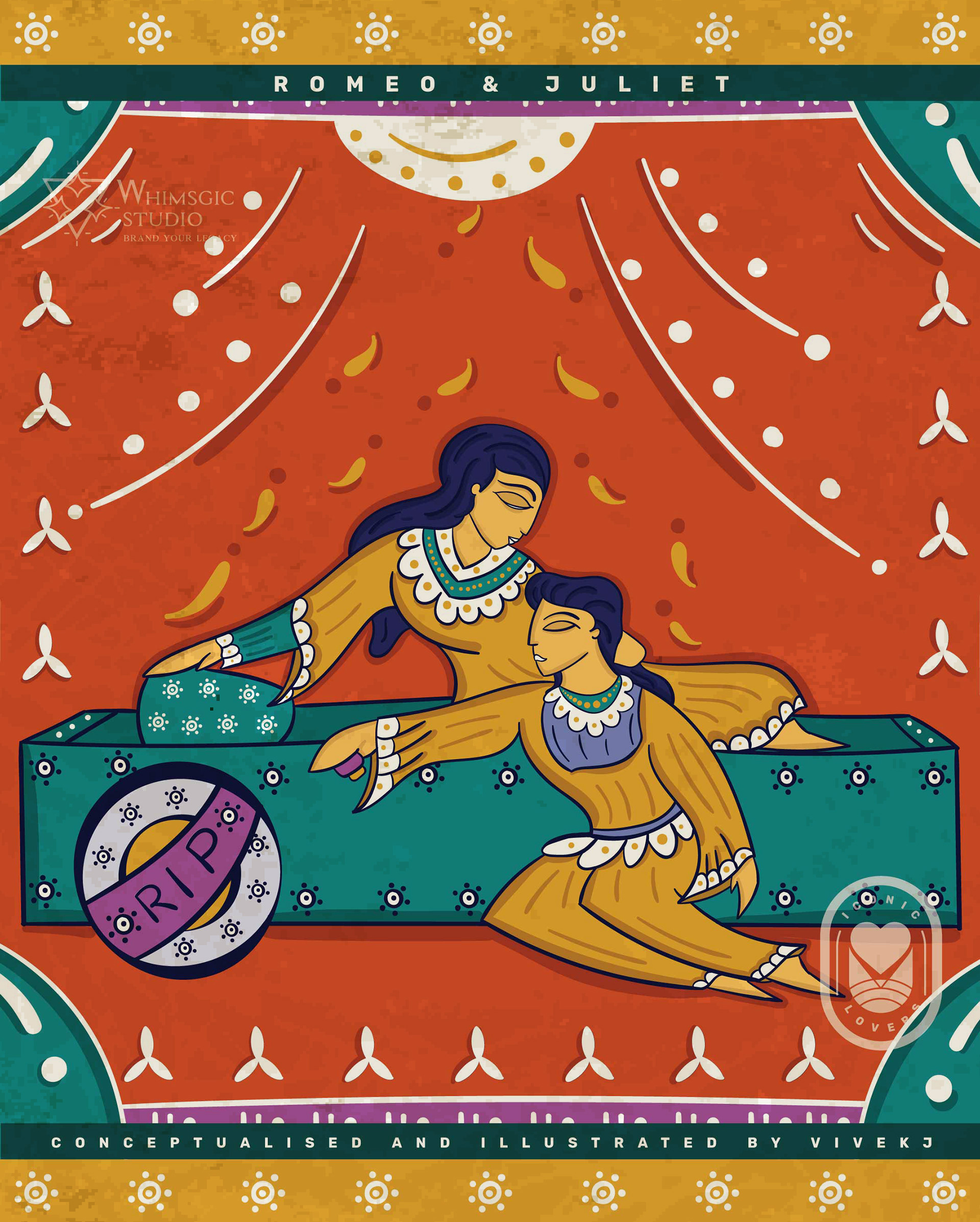 12 iconic lovers in contemporary Bengal Pattachitra: #11 Romeo and Juliet