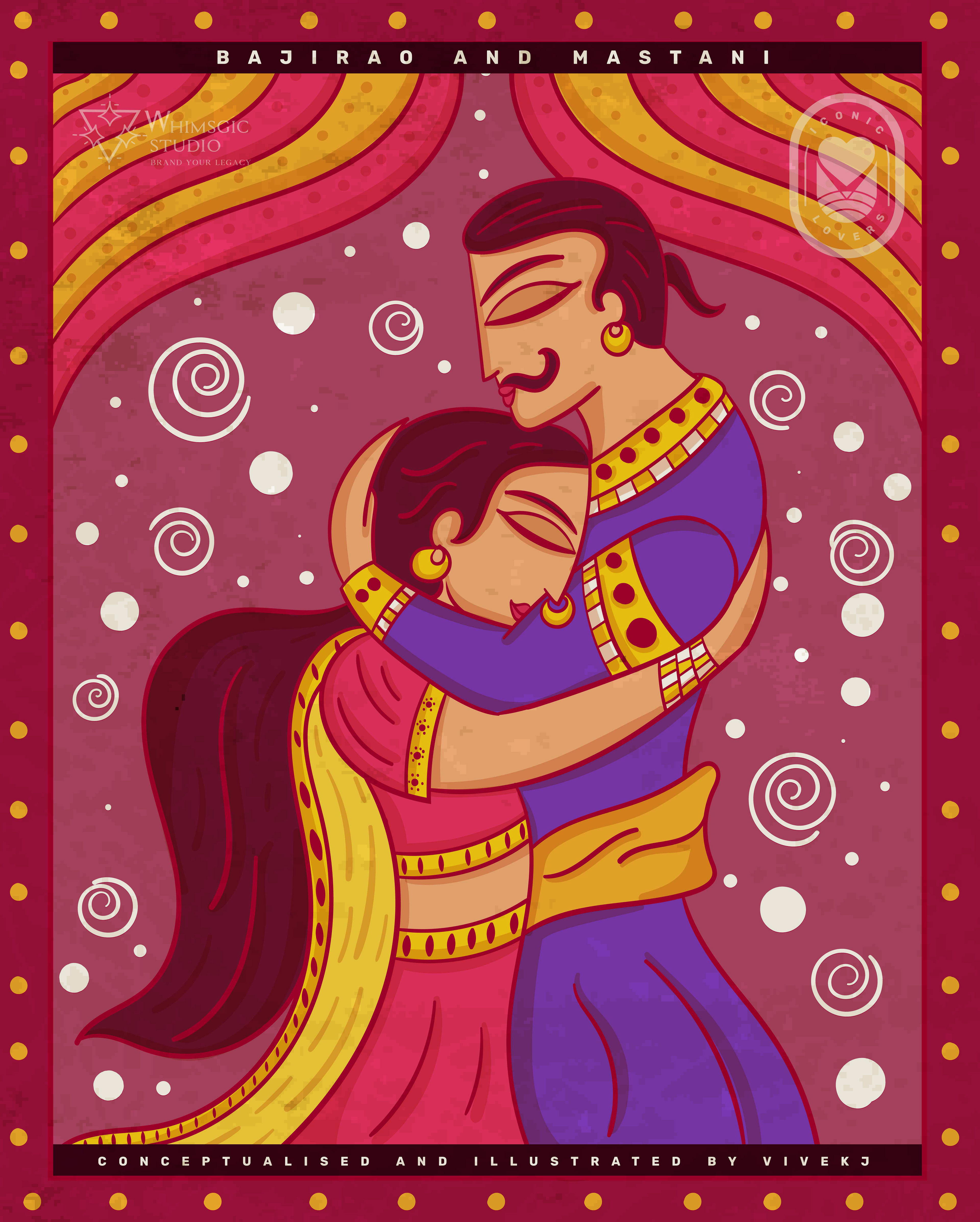 12 iconic lovers in contemporary Bengal Pattachitra: #2 Bajirao and Mastani