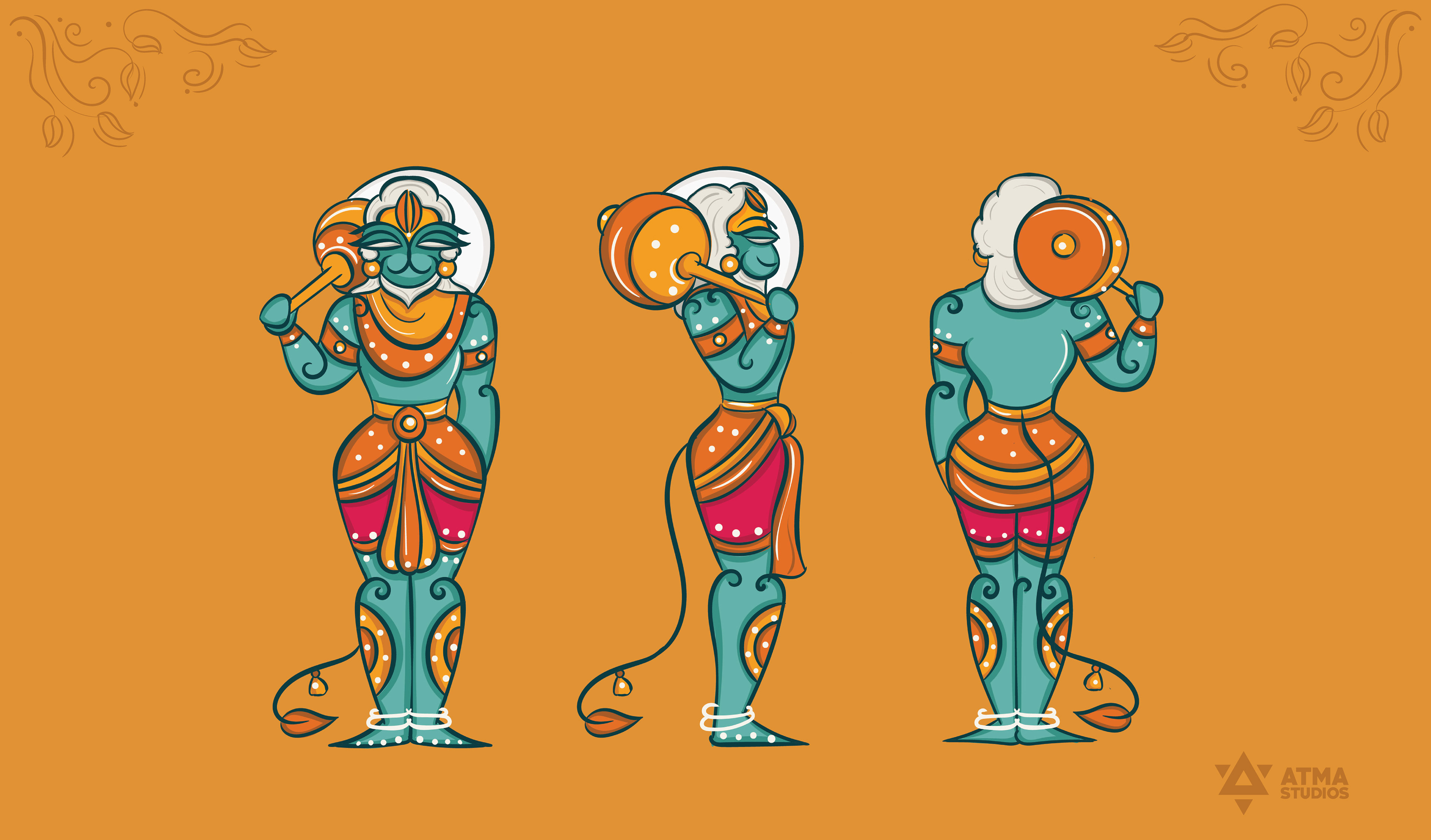 Hanuman Chalisa children's book: three more character colour studies