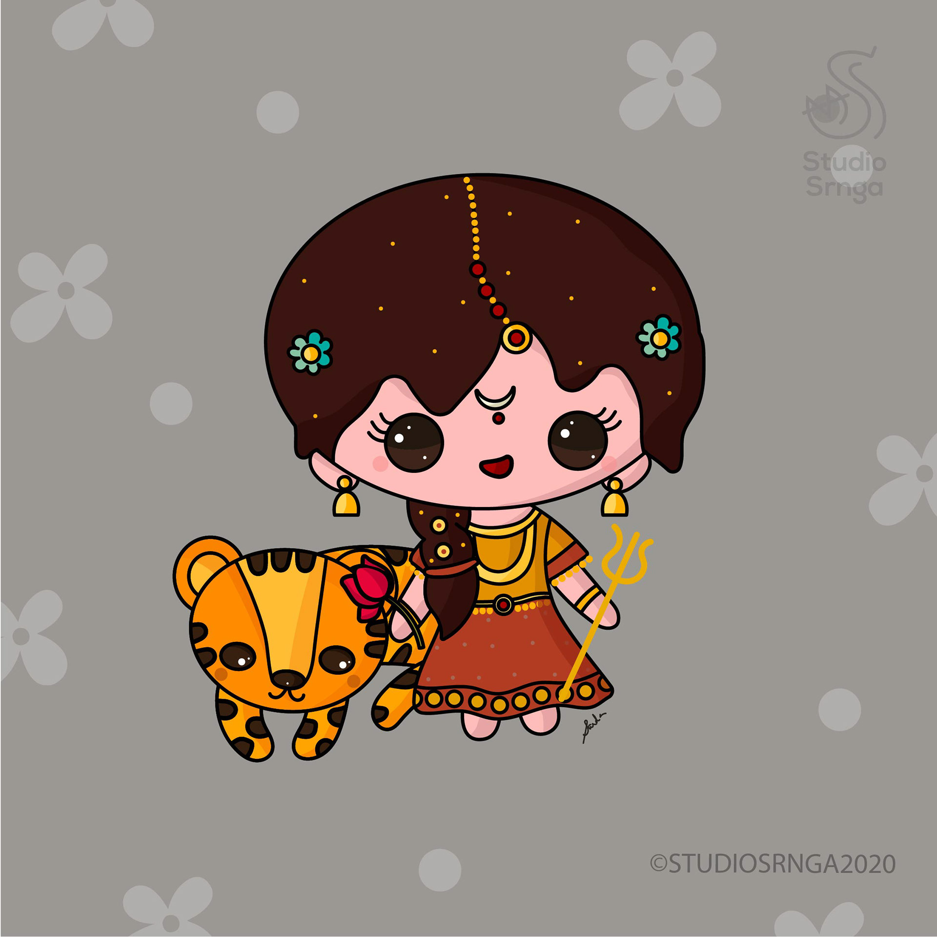 Atma Studios - Branding Studio & Illustration House, Coimbatore, India -  Navdurga - The Goddesses of Navratri in Kawaii style