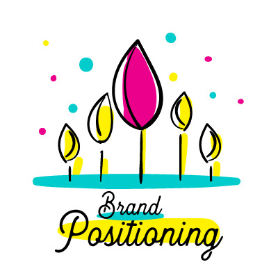 Artpreneur creative program hand-drawn icon: Brand Positioning icon, a lotus bud among candles