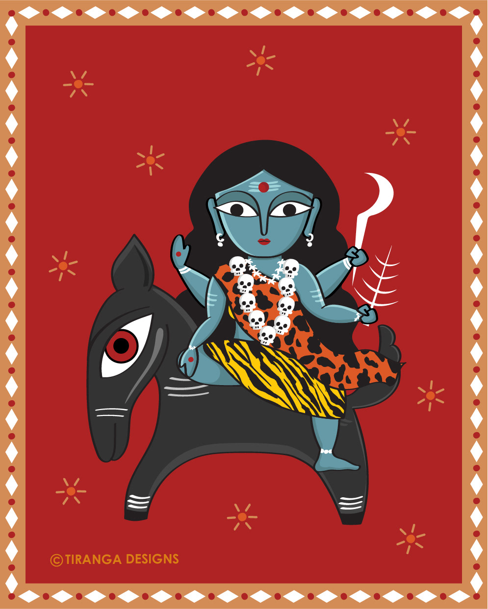 Goddess Durga, 9 forms worshipped during Navratri: #7 Kalaratri on a donkey