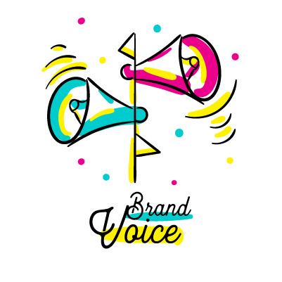 Artpreneur creative program hand-drawn icon: Brand Voice icon, a megaphone