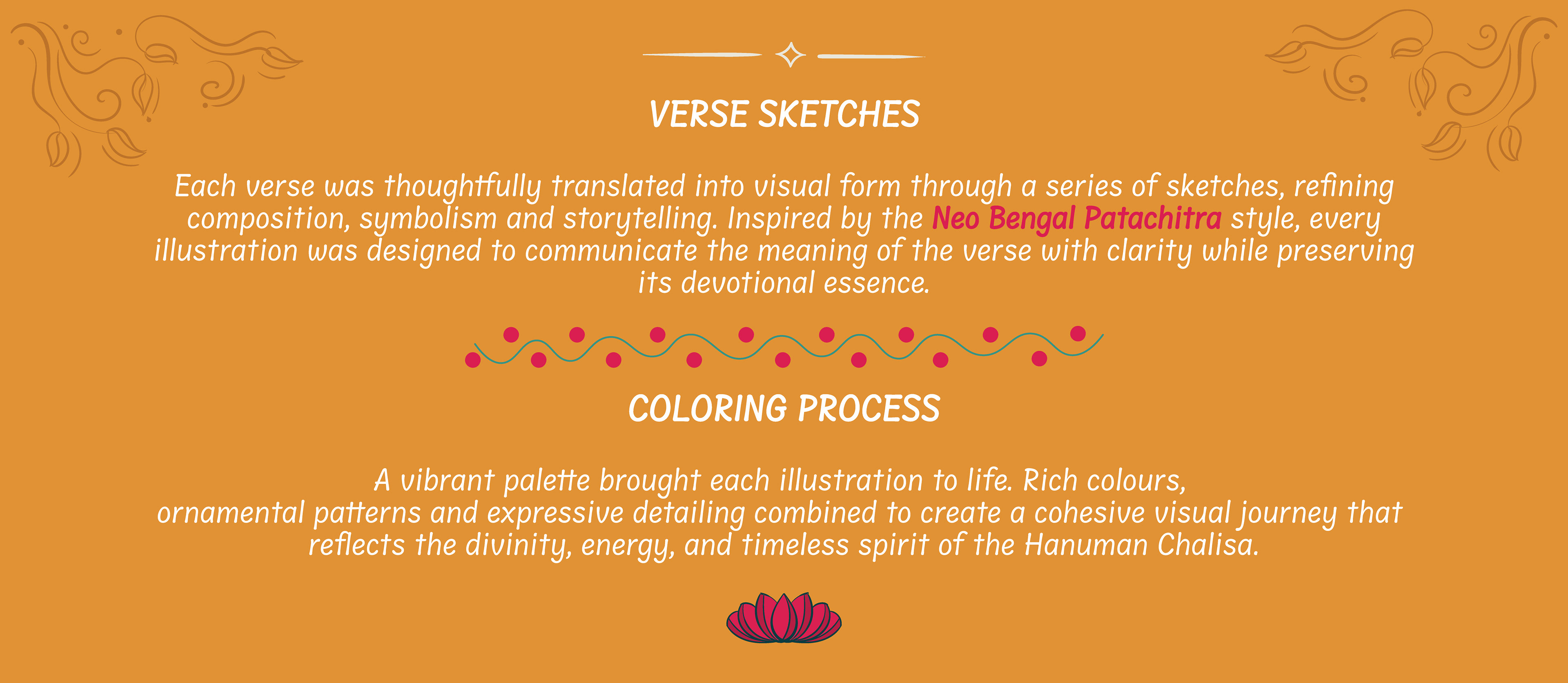 Hanuman Chalisa children's book: pages designed and design process text slide