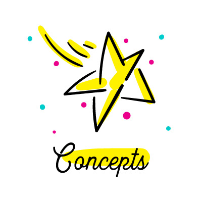 Artpreneur creative program hand-drawn icon: Concepts icon, a shooting star