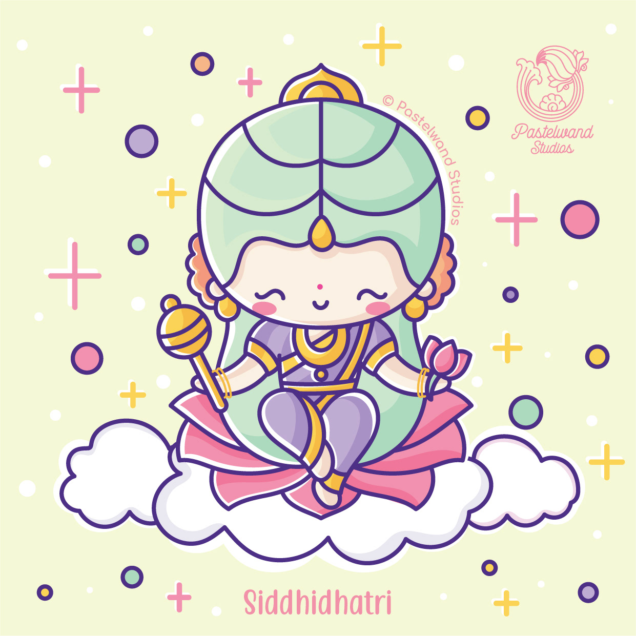 Navadurga kawaii series: #9 Goddess Siddhidatri