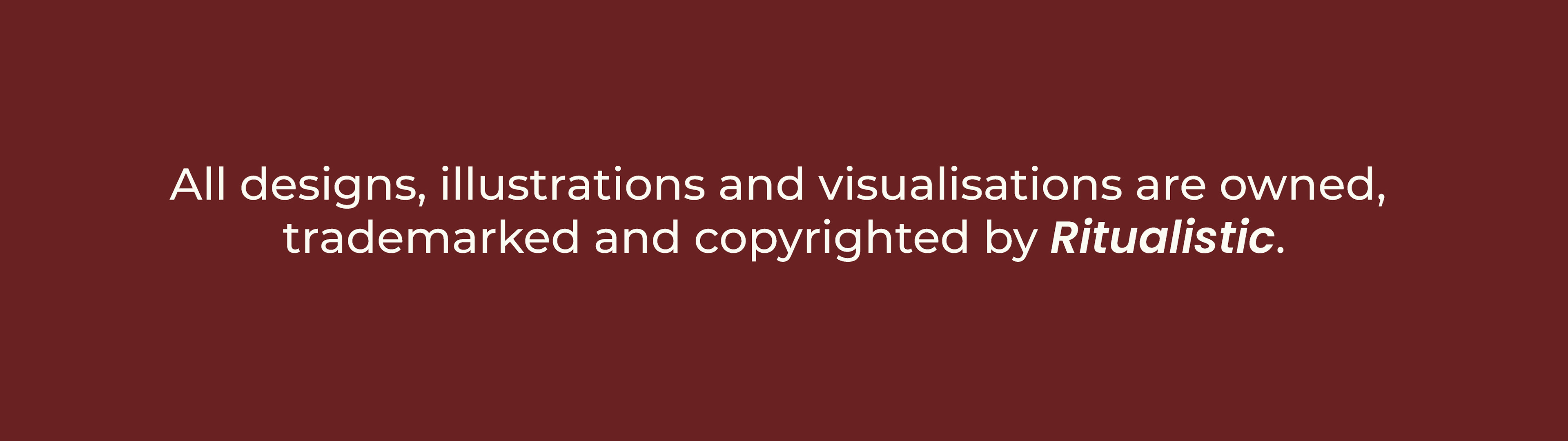 Ritualistic mindful essentials brand: copyright notice slide