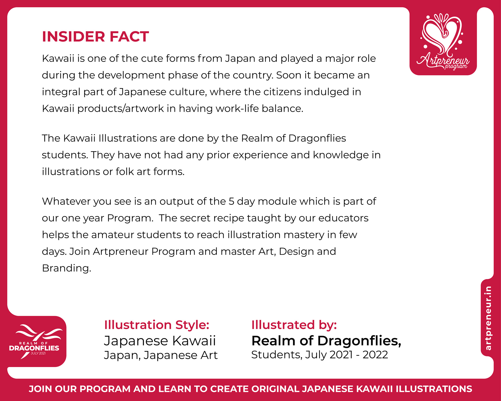 30 kawaii cute illustrations: #40 Insider fact card about Japanese kawaii art