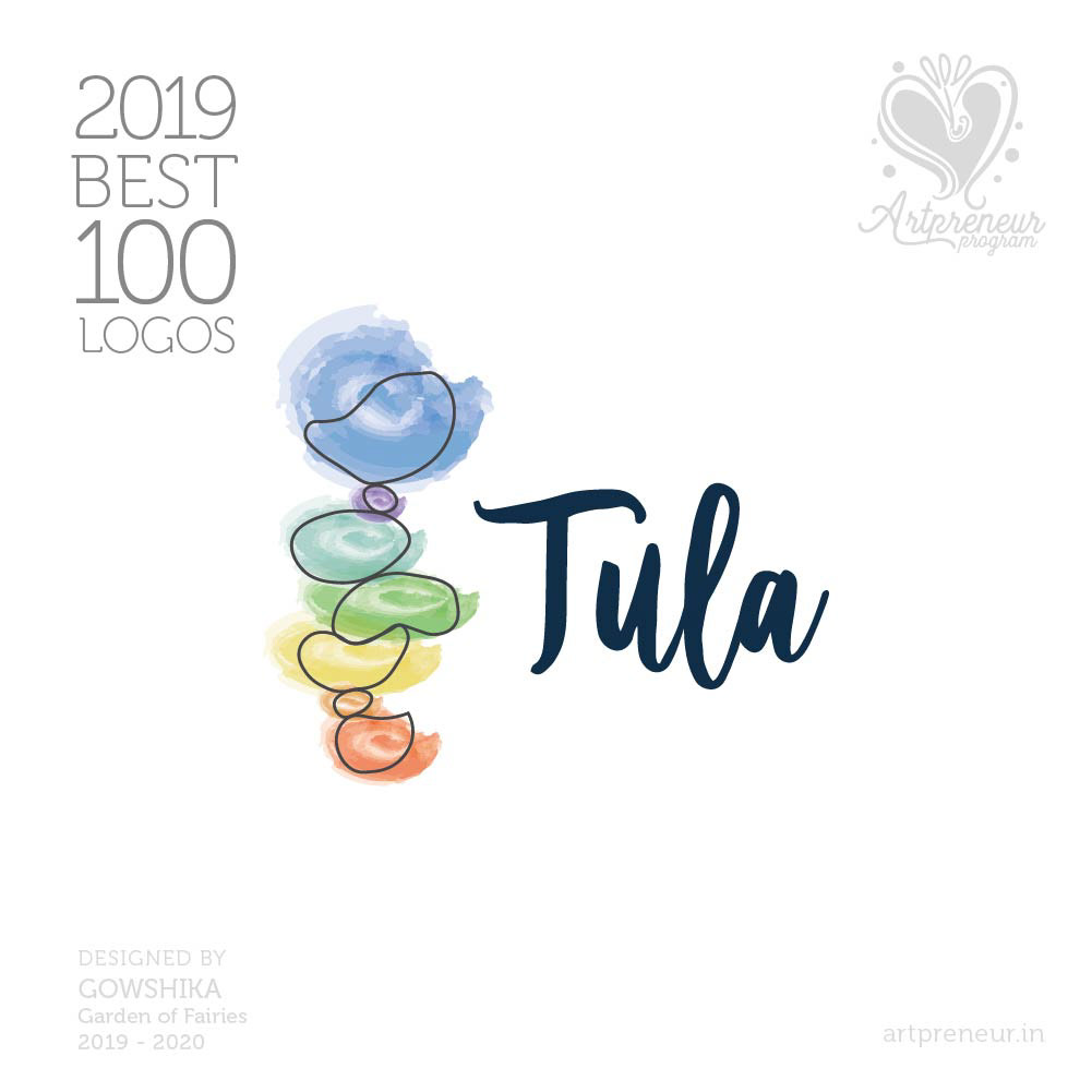 100 best logos of Atma Studios 2019: Tula logo with balancing stones
