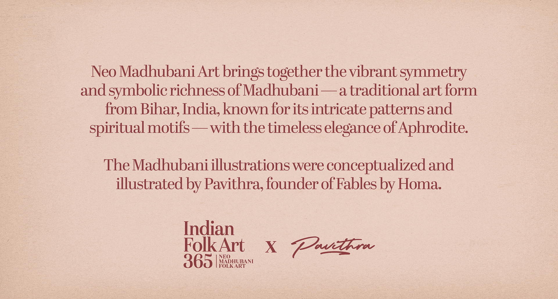 Aphrodite in 7 art styles, an Indian Folk Art 365 tribute: Neo Madhubani Aphrodite note, illustrated by Pavithra of Fables by Homa