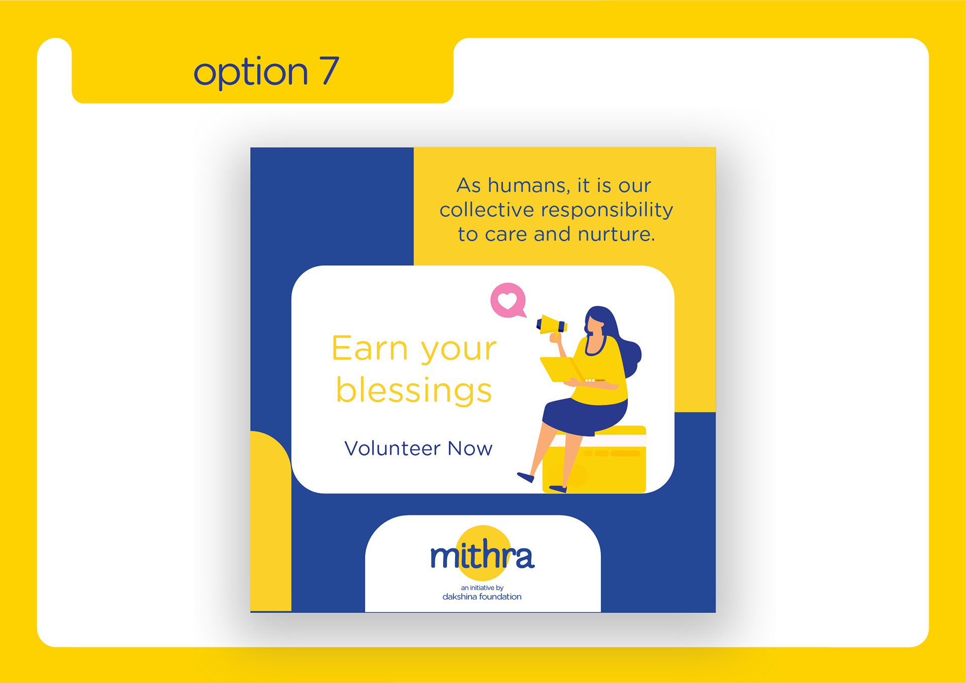 Mithra donation platform brand guidelines: social media template option 7