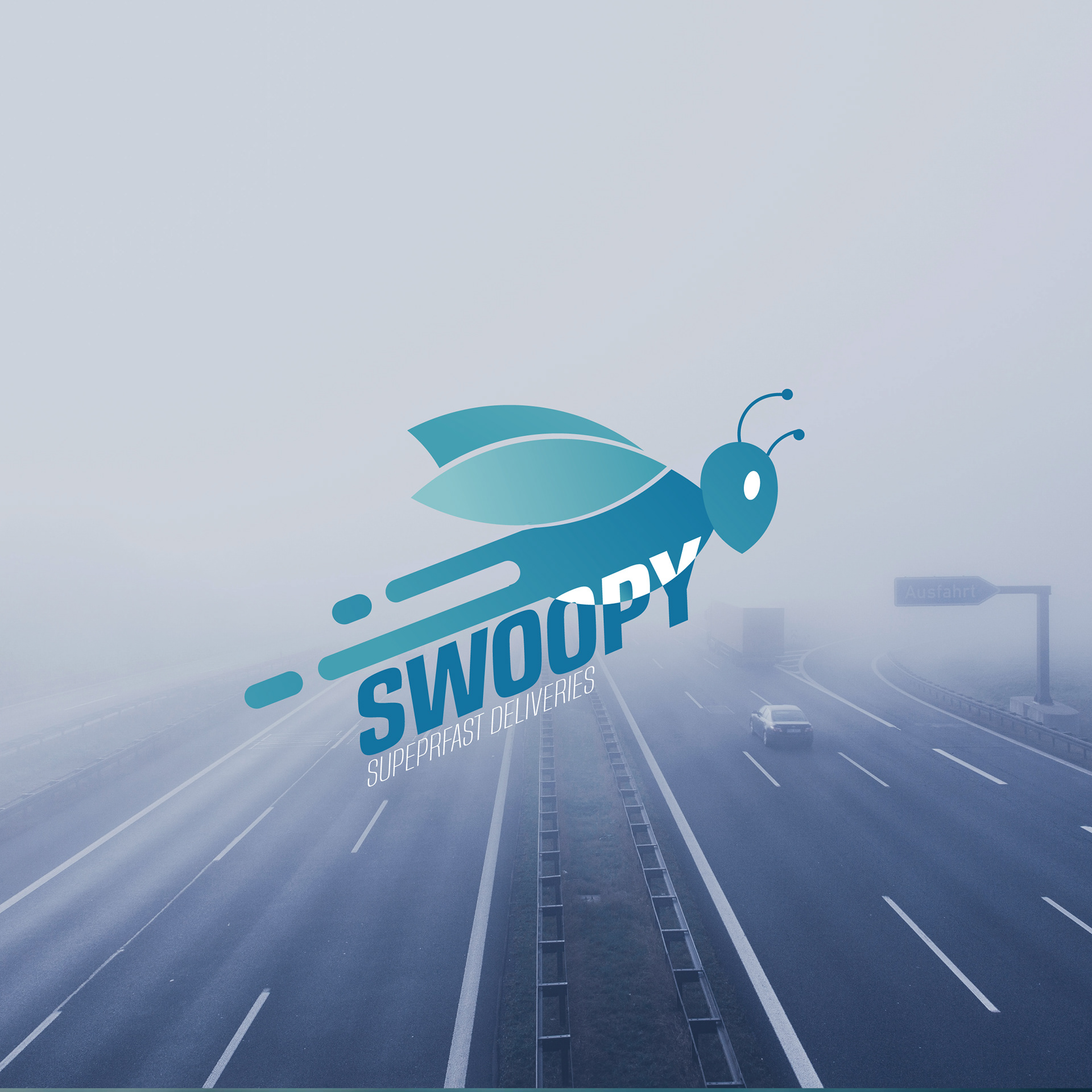 Top logo designs 2020 by Atma Studios: Swoopy logo over a misty highway