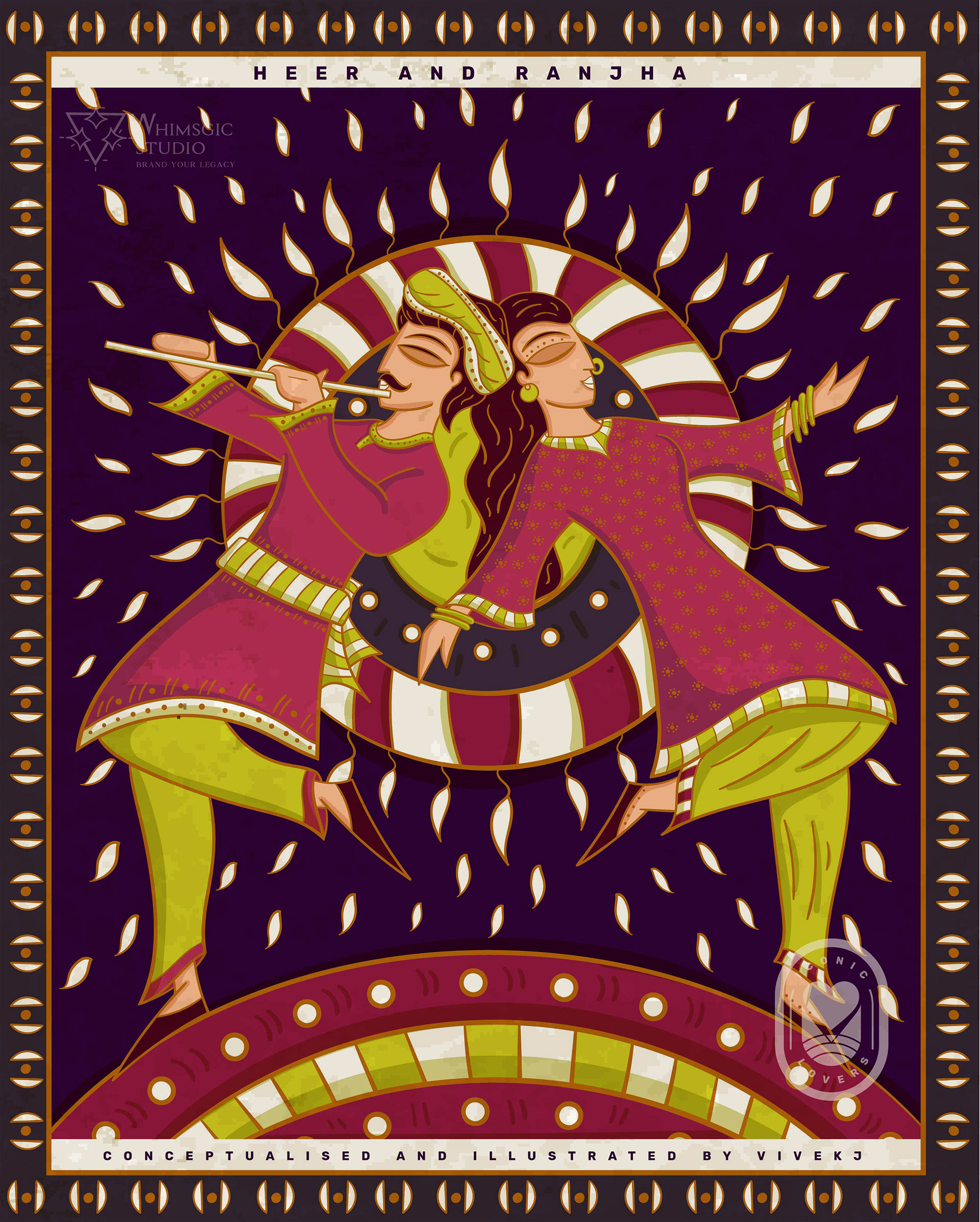 12 iconic lovers in contemporary Bengal Pattachitra: #4 Heer and Ranjha