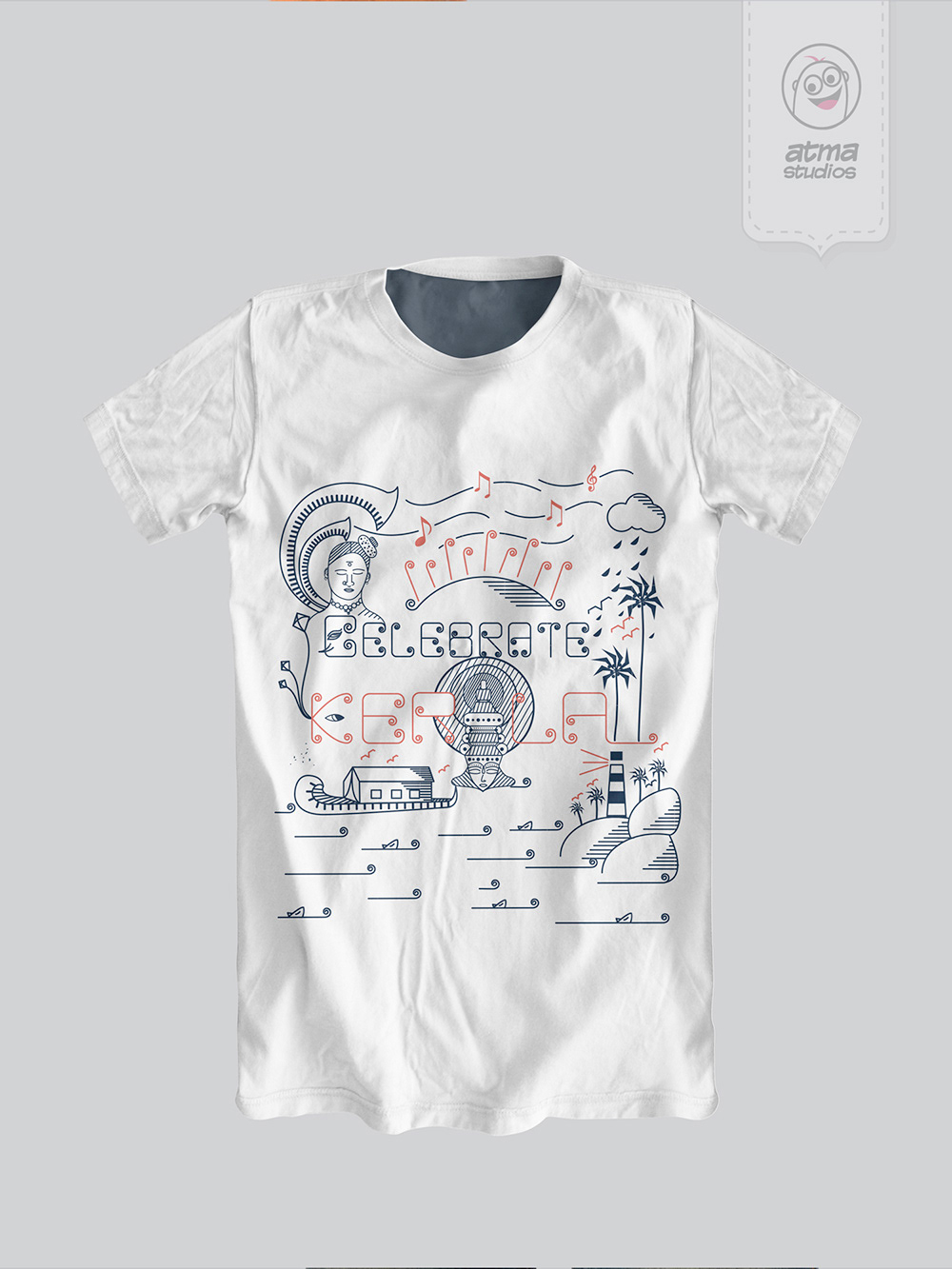 Kerala T-shirt designs 2013: Celebrate Kerala white T-shirt