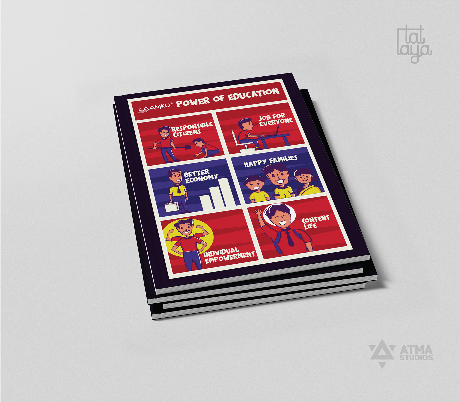 Aamku notebook cover designs: Power of Education notebook stack