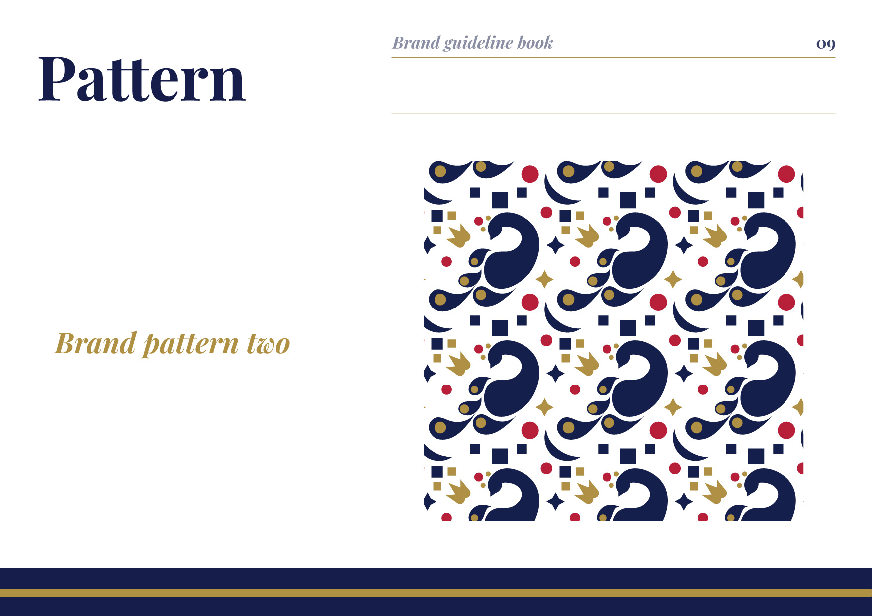 Nannadai Indian art clothing brand guideline book: brand pattern two with paisley motifs