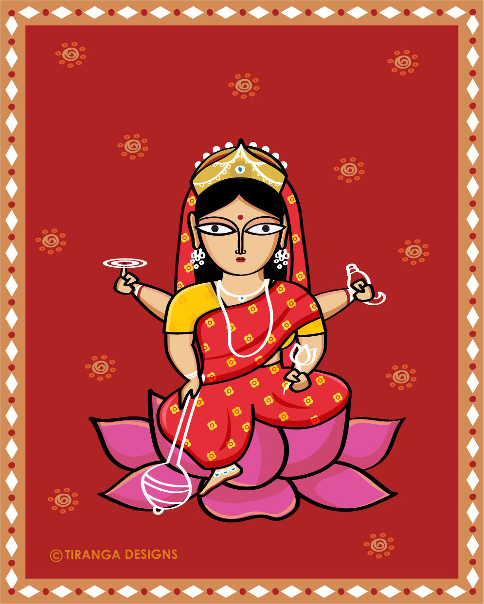 Goddess Durga, 9 forms worshipped during Navratri: #9 Siddhidatri on a lotus