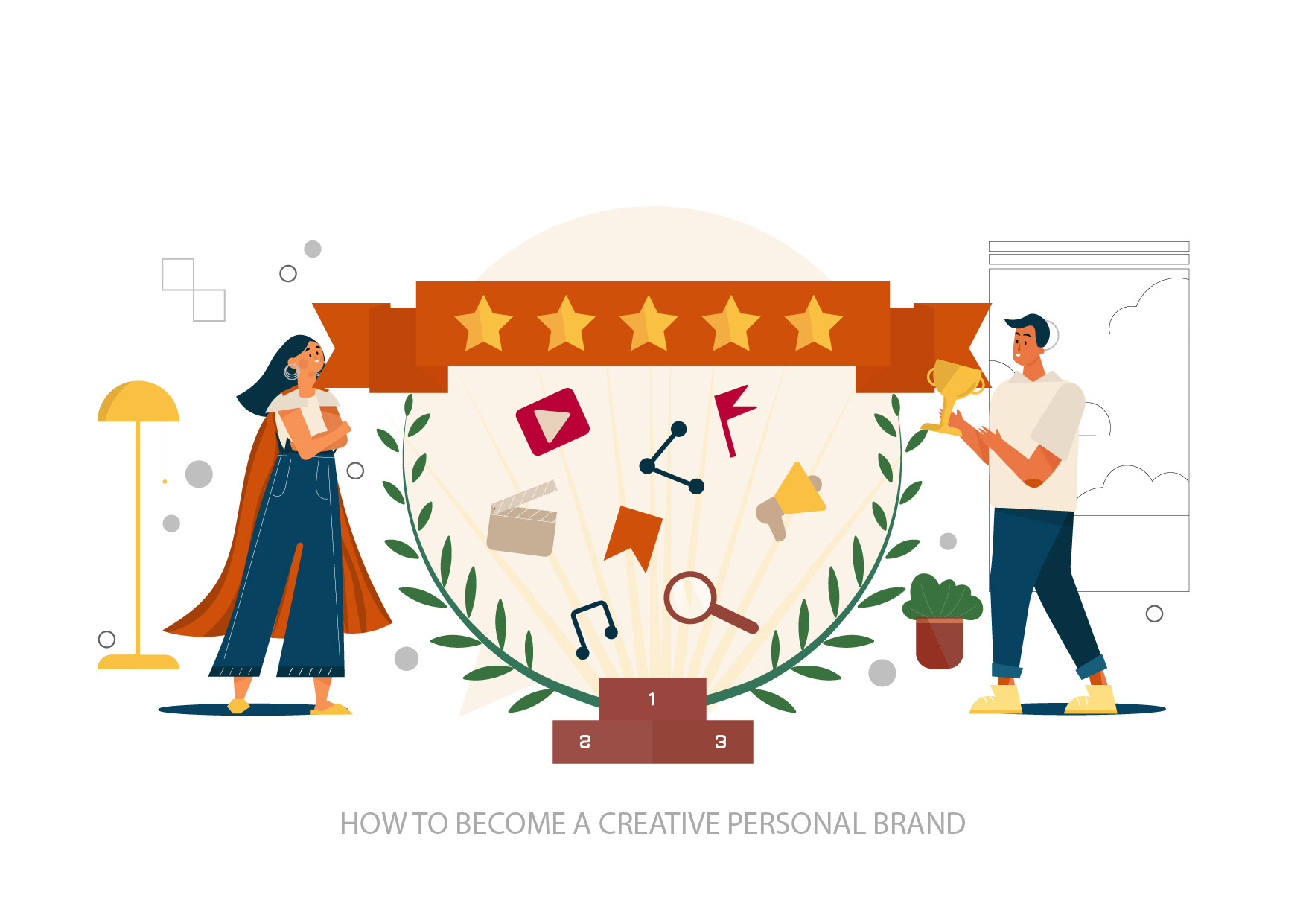 Gyancasts by Artpreneurs brand identity: brand illustration: how to become a creative personal brand