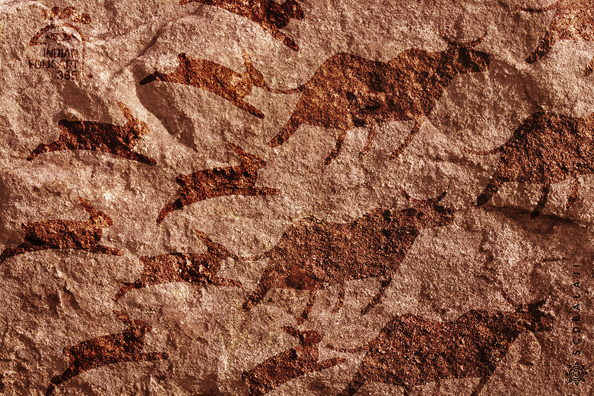 50 contemporary Indian folk art illustrations: #16 Textured earth artwork