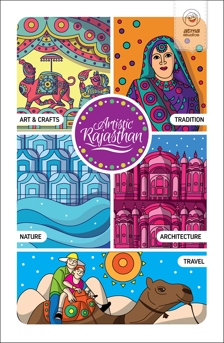 50 notebook cover illustrations: Artistic Rajasthan cover