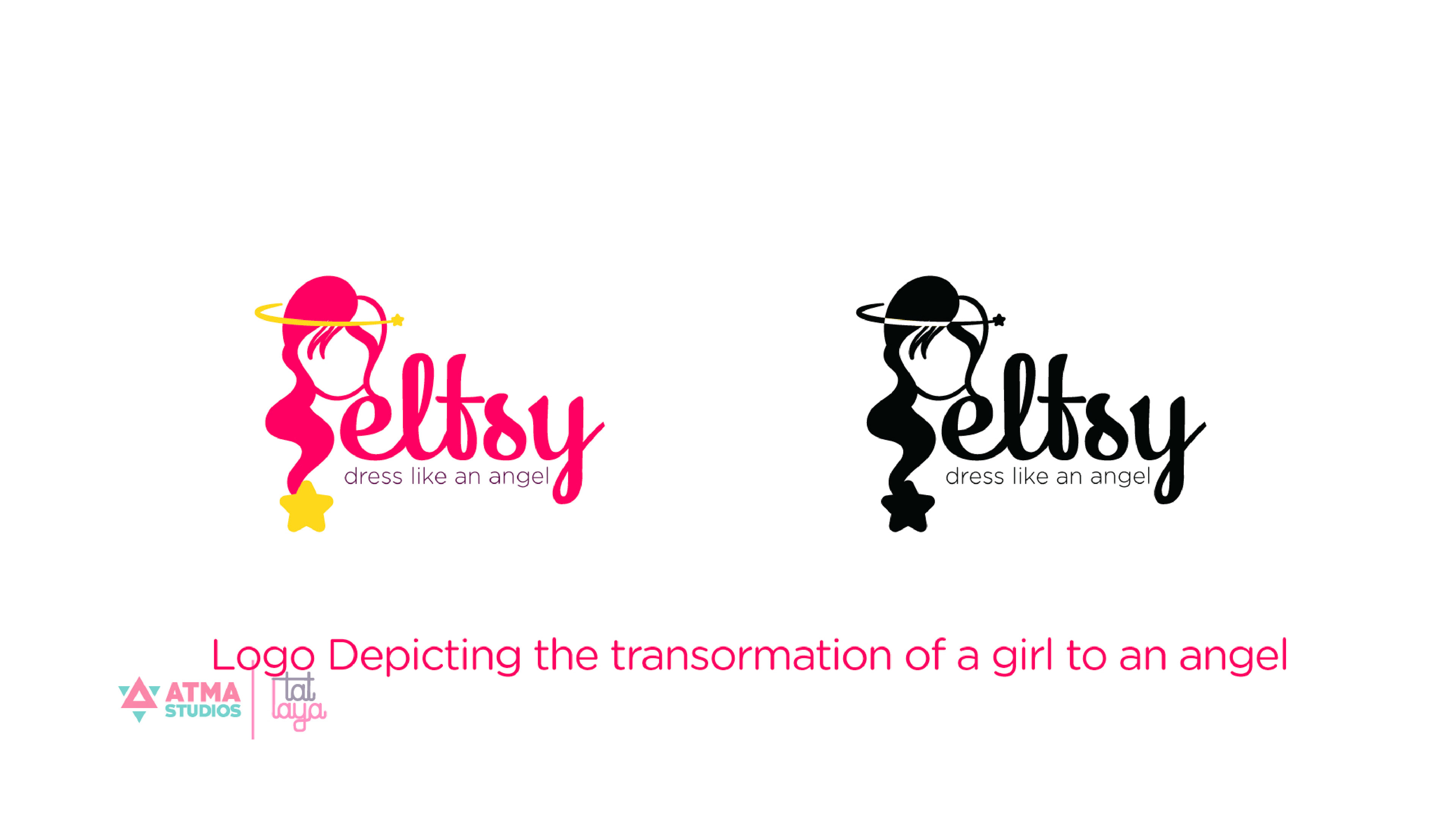 Elfsy girls clothing brand: logo option 2 in pink and black
