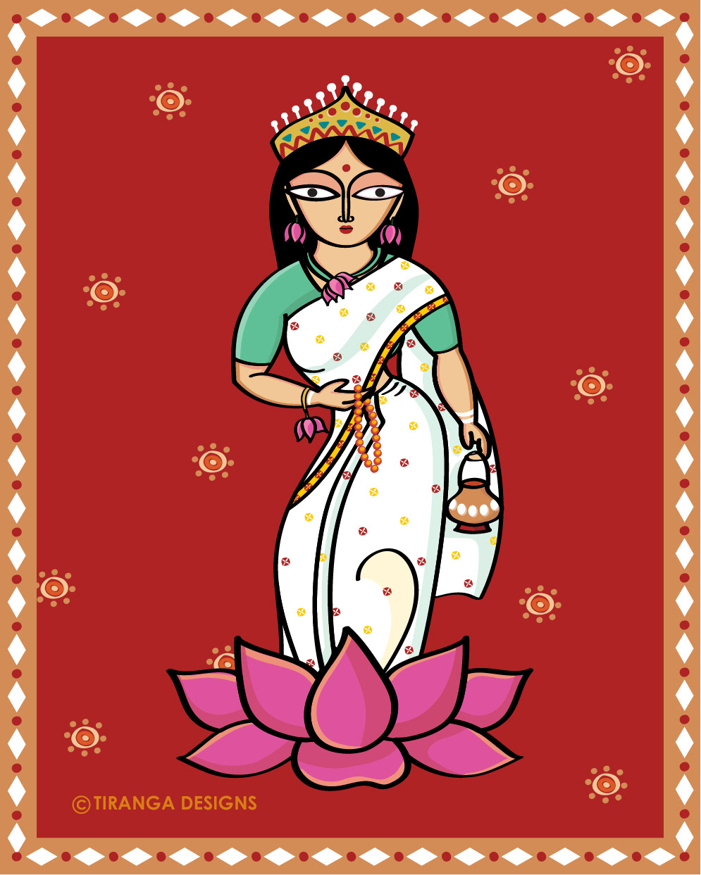 Goddess Durga, 9 forms worshipped during Navratri: #2 Brahmacharini on a lotus