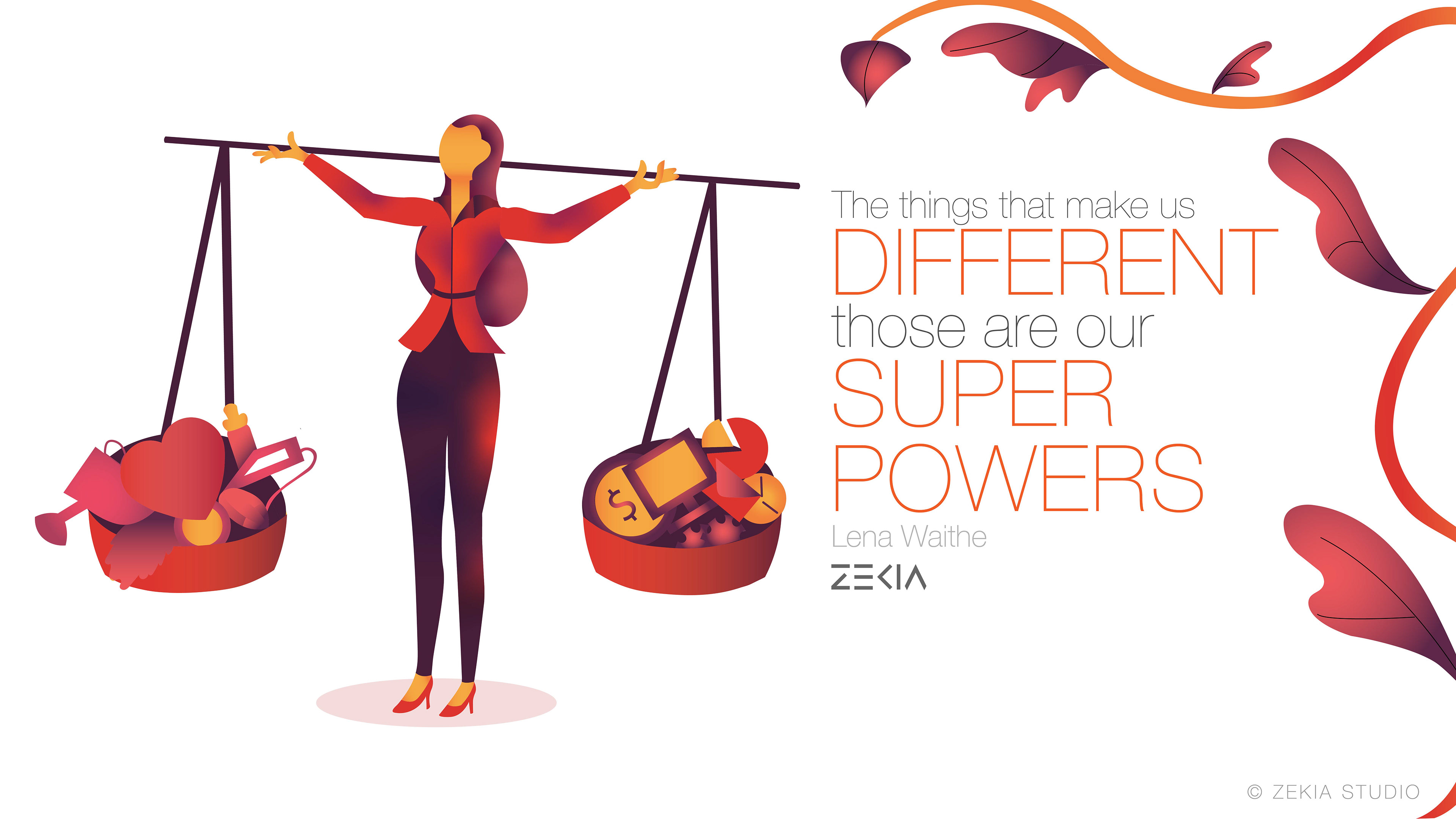 Illustrated motivational quotes on women empowerment: #4 "Our differences are our superpowers" quote