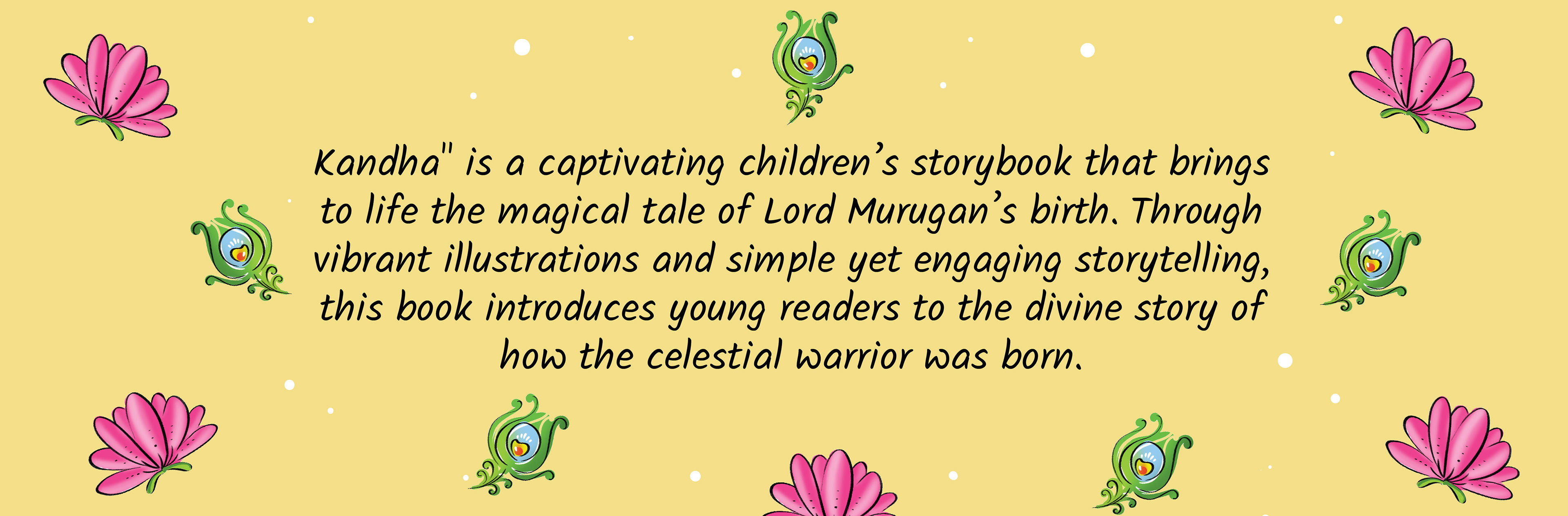 Kandha children's mythological story book on Lord Murugan: book synopsis banner