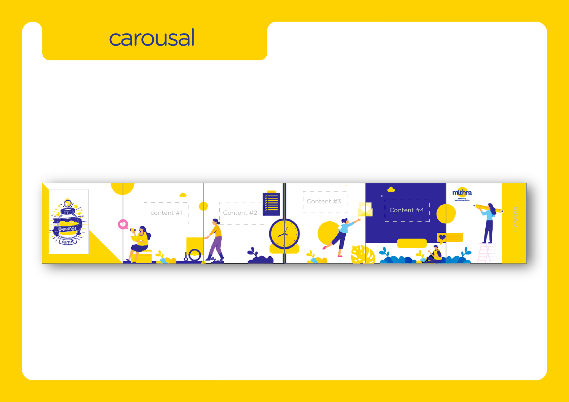 Mithra donation platform brand guidelines: social media carousel design